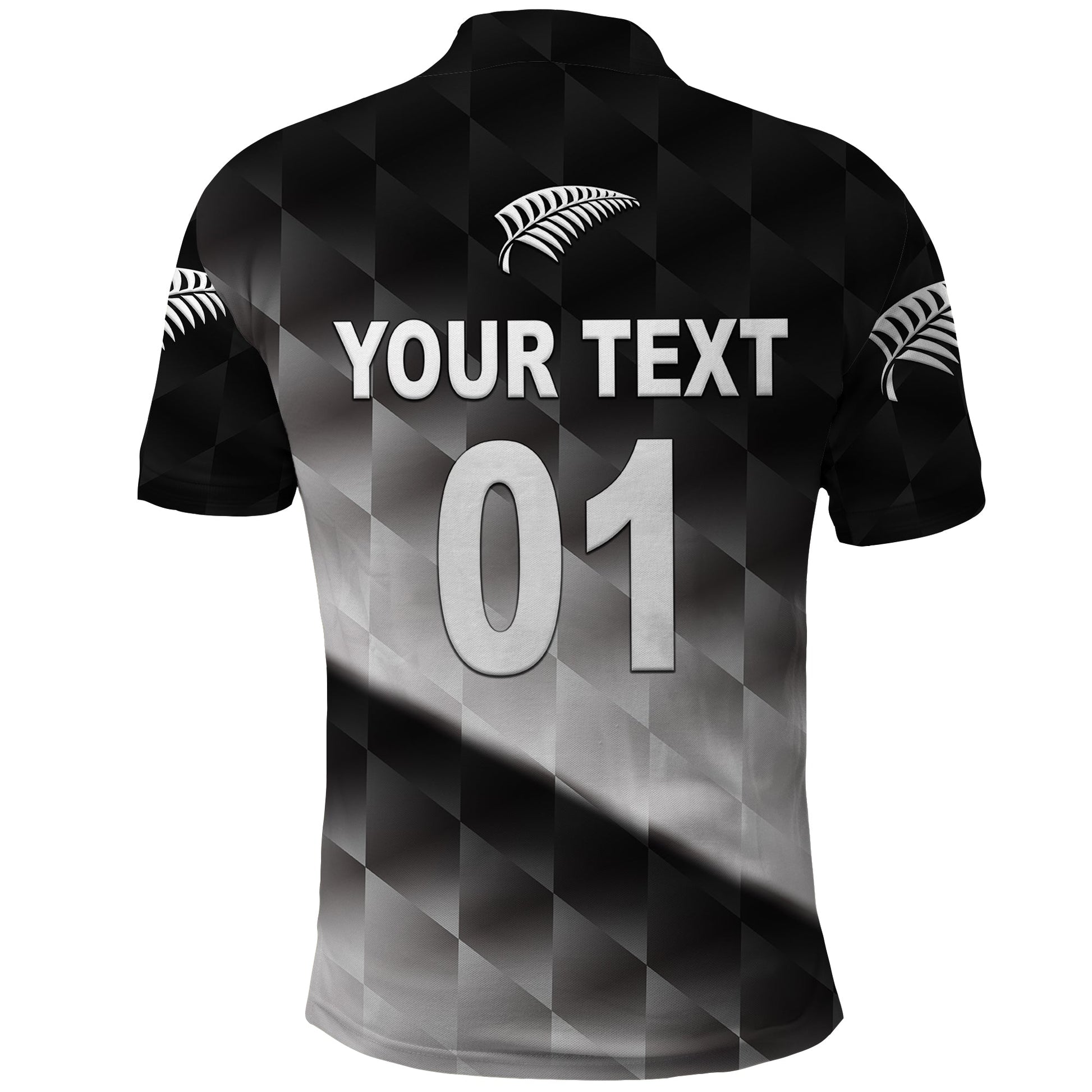 Custom New Zealand Cricket Polo Shirt Silver Fern Unique Gradient LT8