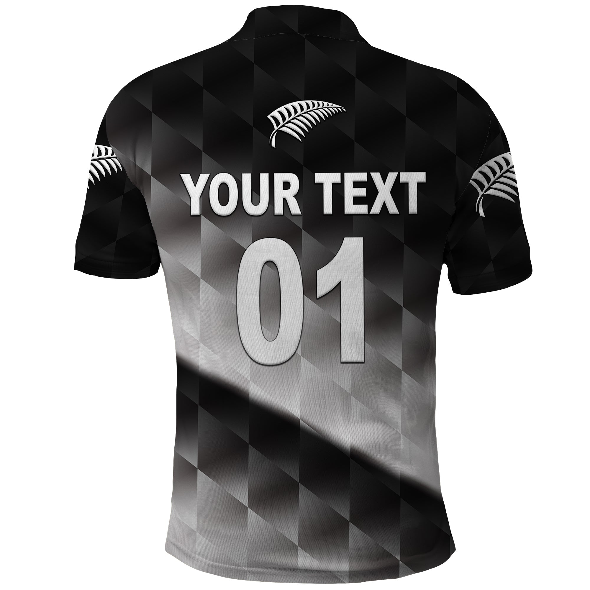 Custom New Zealand Cricket Polo Shirt Silver Fern Unique Gradient LT8