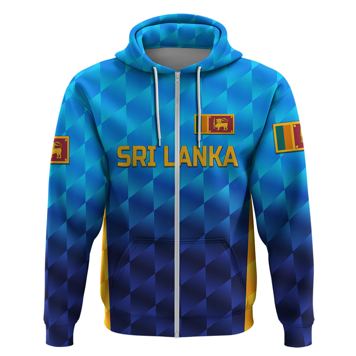 Custom Sri Lanka CrickeHoodie The Lions Unique Gradient Blue LT8