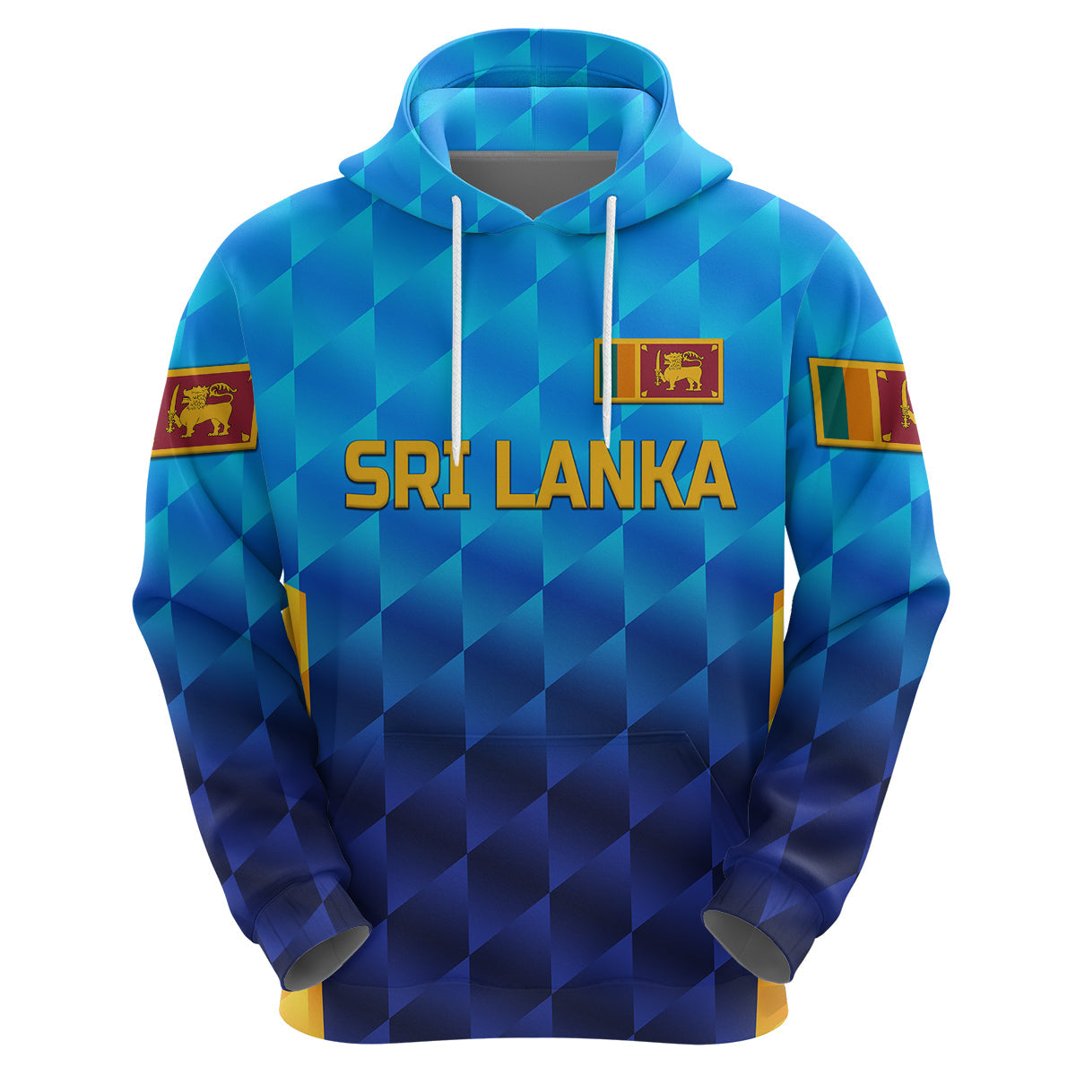 Custom Sri Lanka CrickeHoodie The Lions Unique Gradient Blue LT8