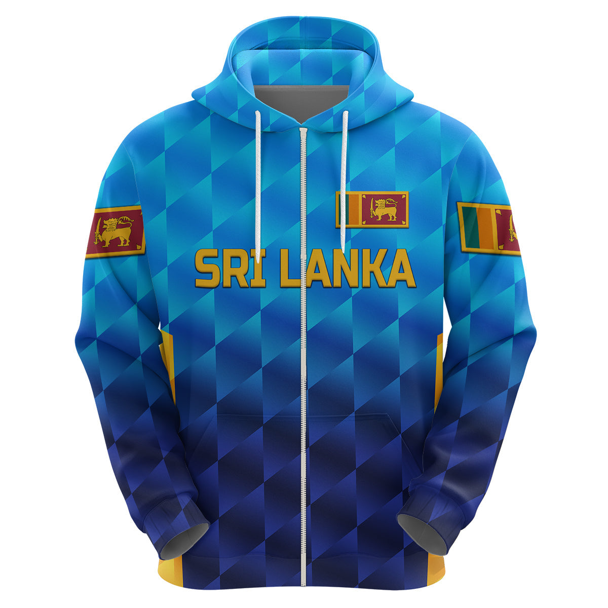 Custom Sri Lanka CrickeHoodie The Lions Unique Gradient Blue LT8