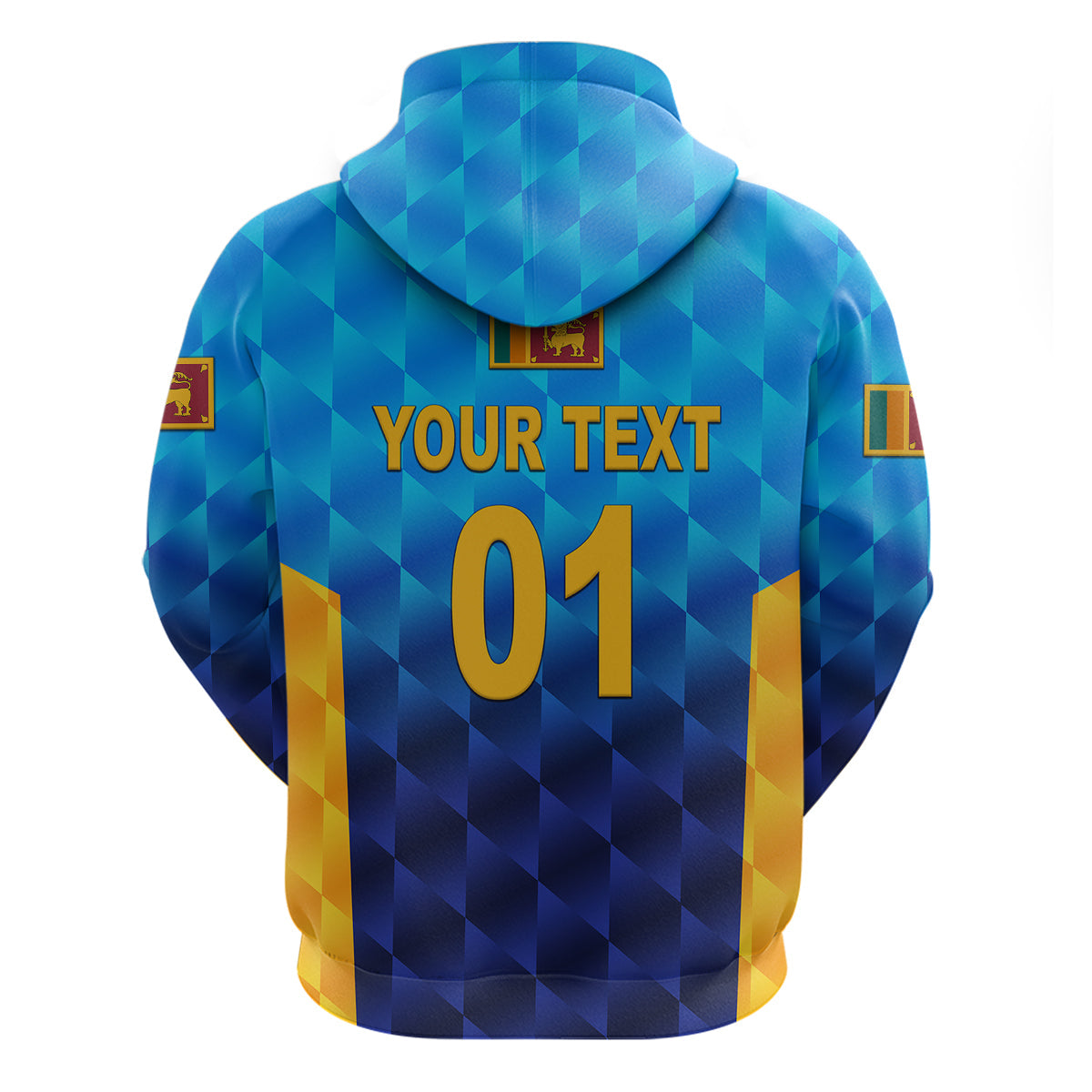 Custom Sri Lanka CrickeHoodie The Lions Unique Gradient Blue LT8