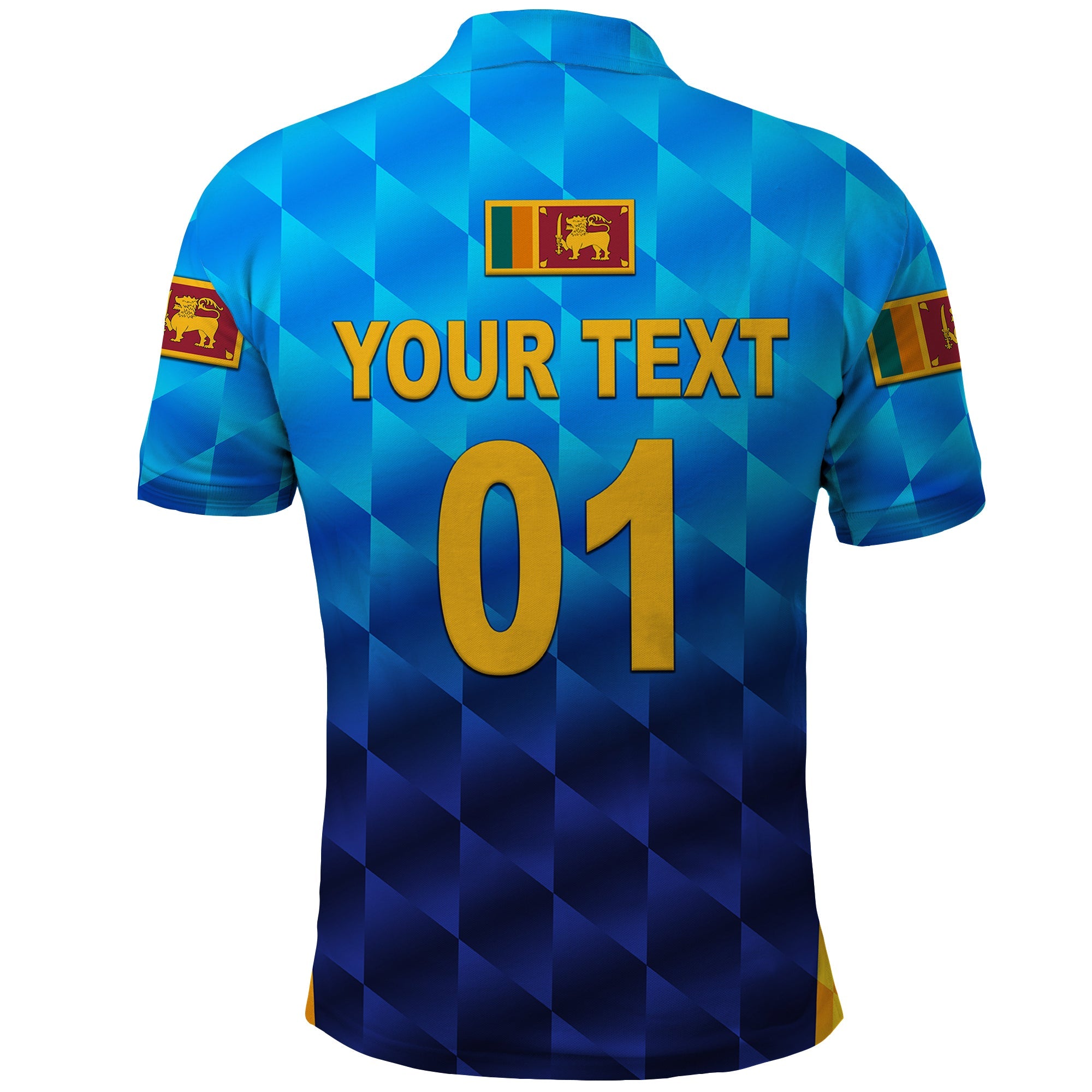 Custom Sri Lanka Cricket Polo Shirt The Lions Unique Gradient Blue LT8