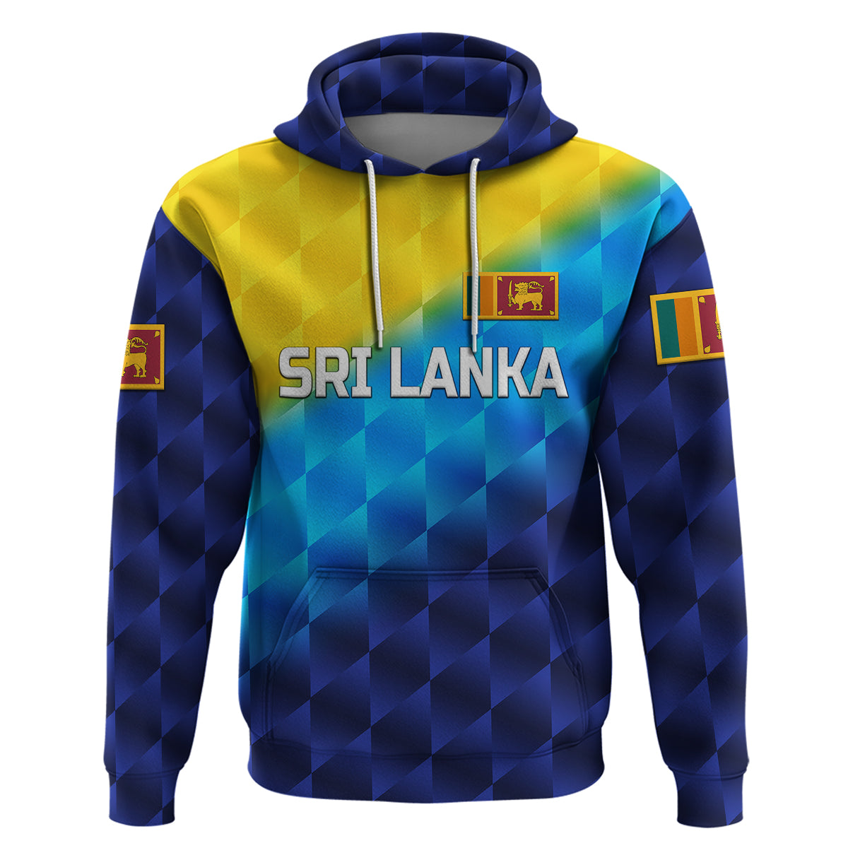 Custom Sri Lanka CrickeHoodie The Lions Special Gradient Blue LT8