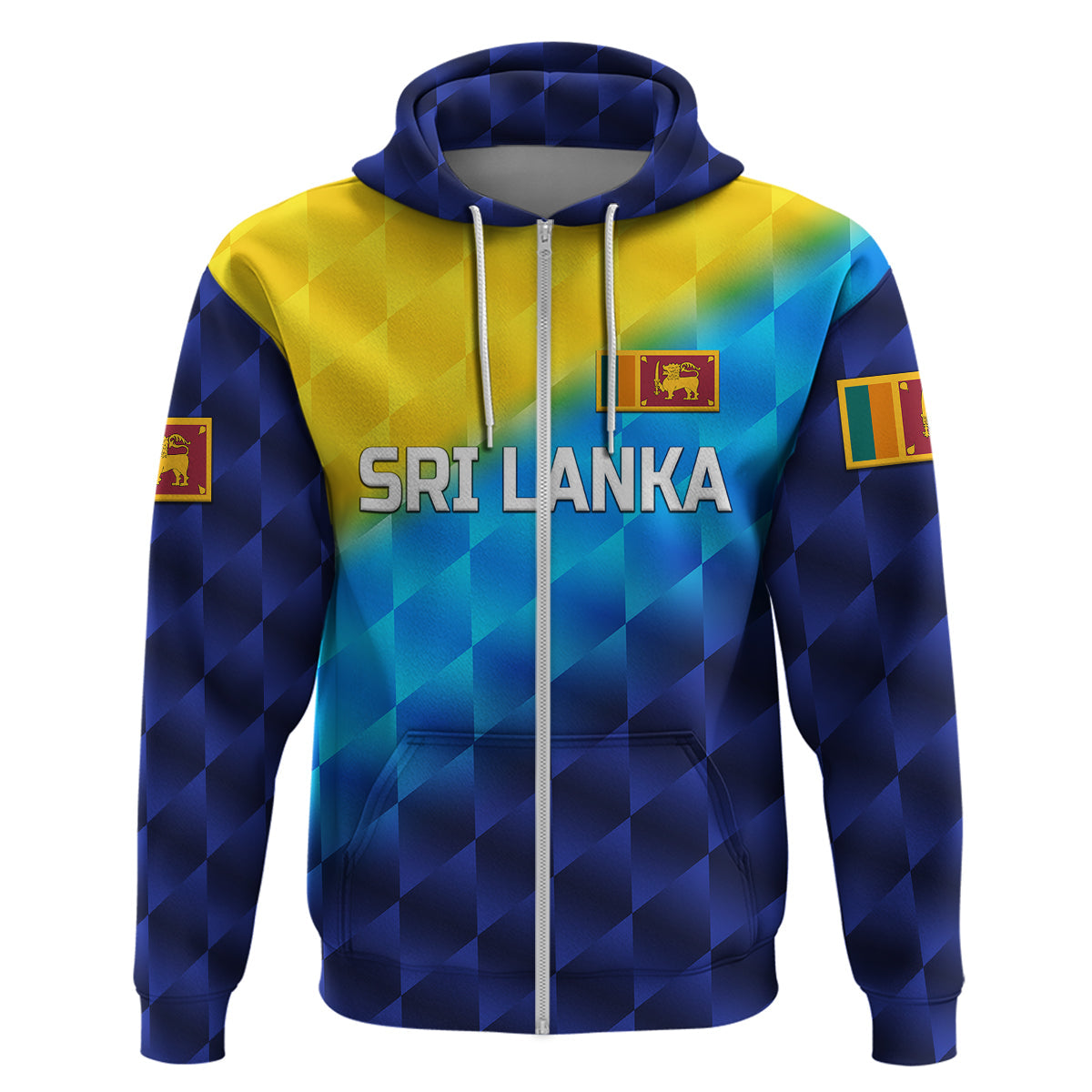Custom Sri Lanka CrickeHoodie The Lions Special Gradient Blue LT8