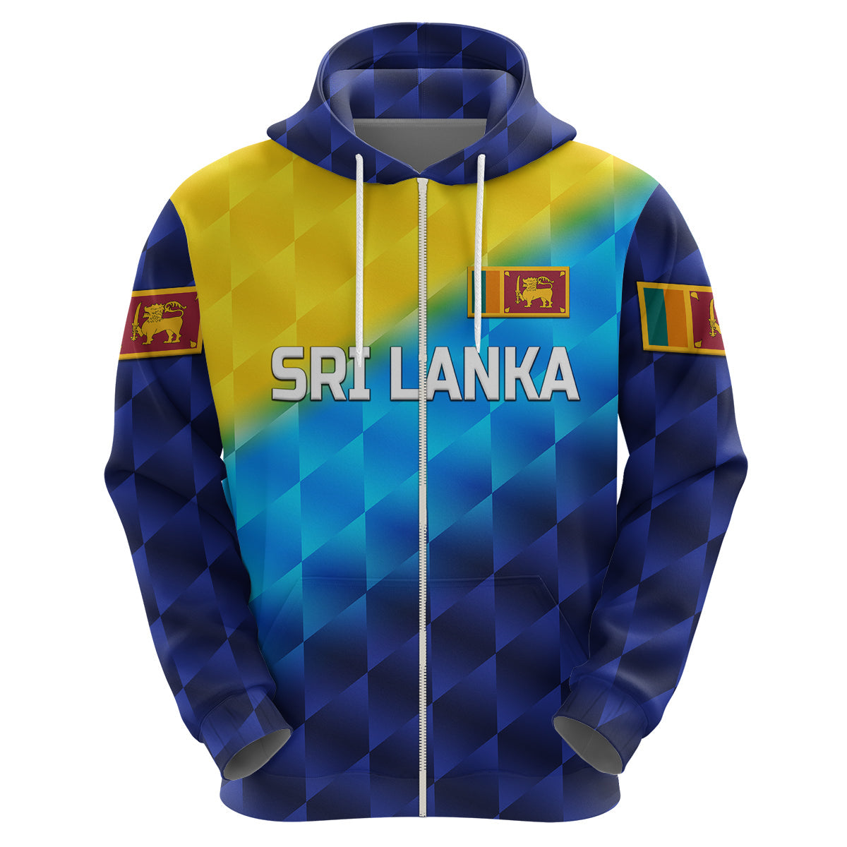 Custom Sri Lanka CrickeHoodie The Lions Special Gradient Blue LT8