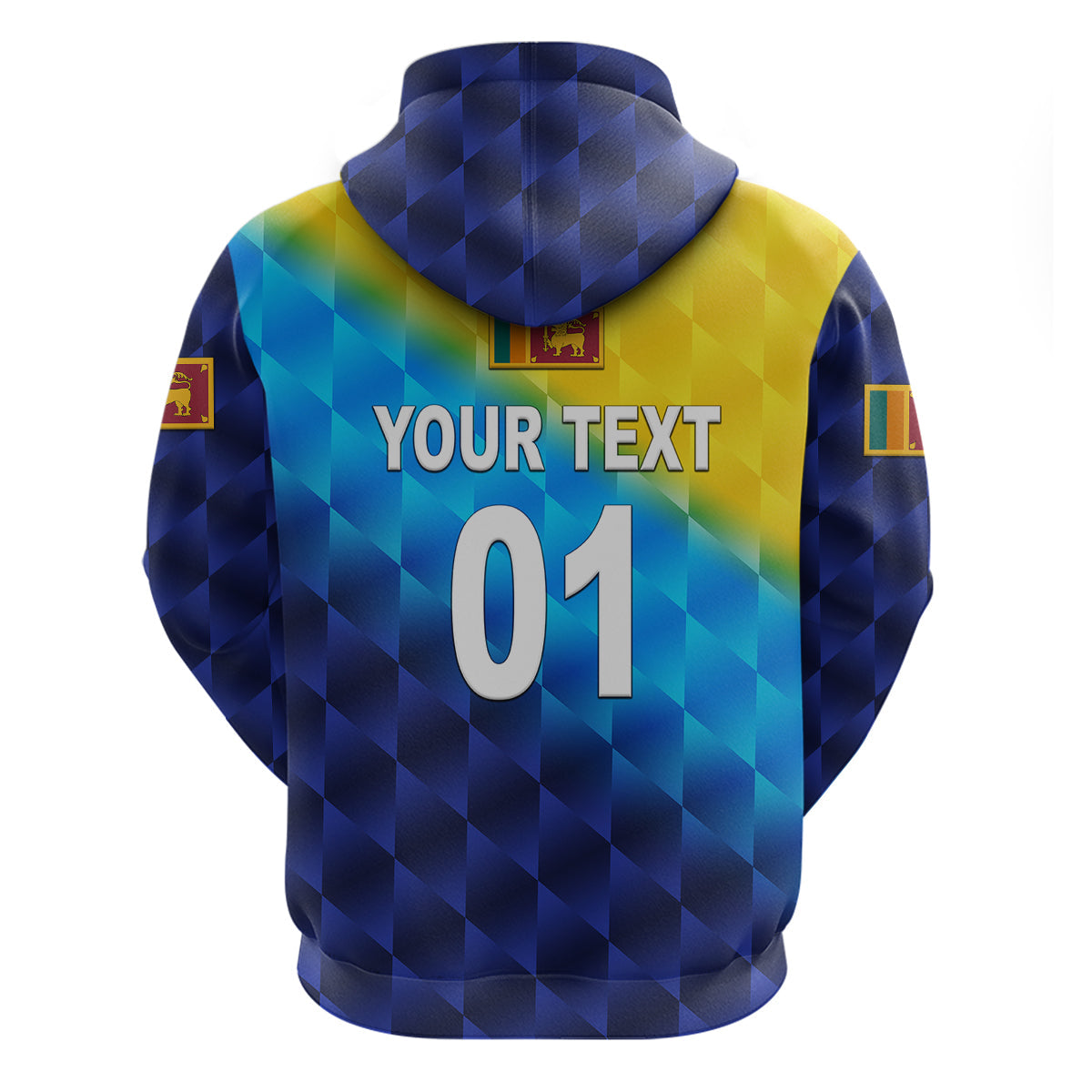 Custom Sri Lanka CrickeHoodie The Lions Special Gradient Blue LT8