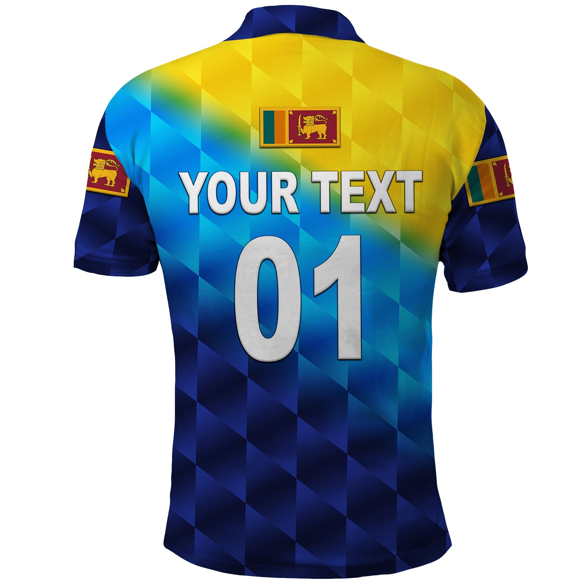 Custom Sri Lanka Cricket Polo Shirt The Lions Special Gradient Blue LT8