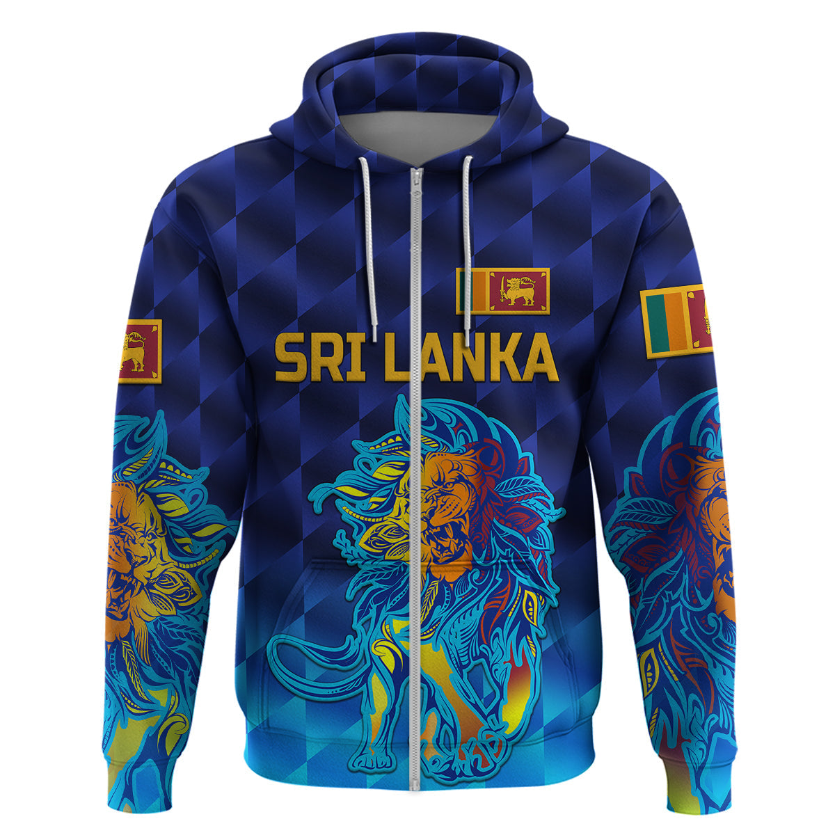 Custom Sri Lanka CrickeHoodie The Lions Pride Version Blue LT8