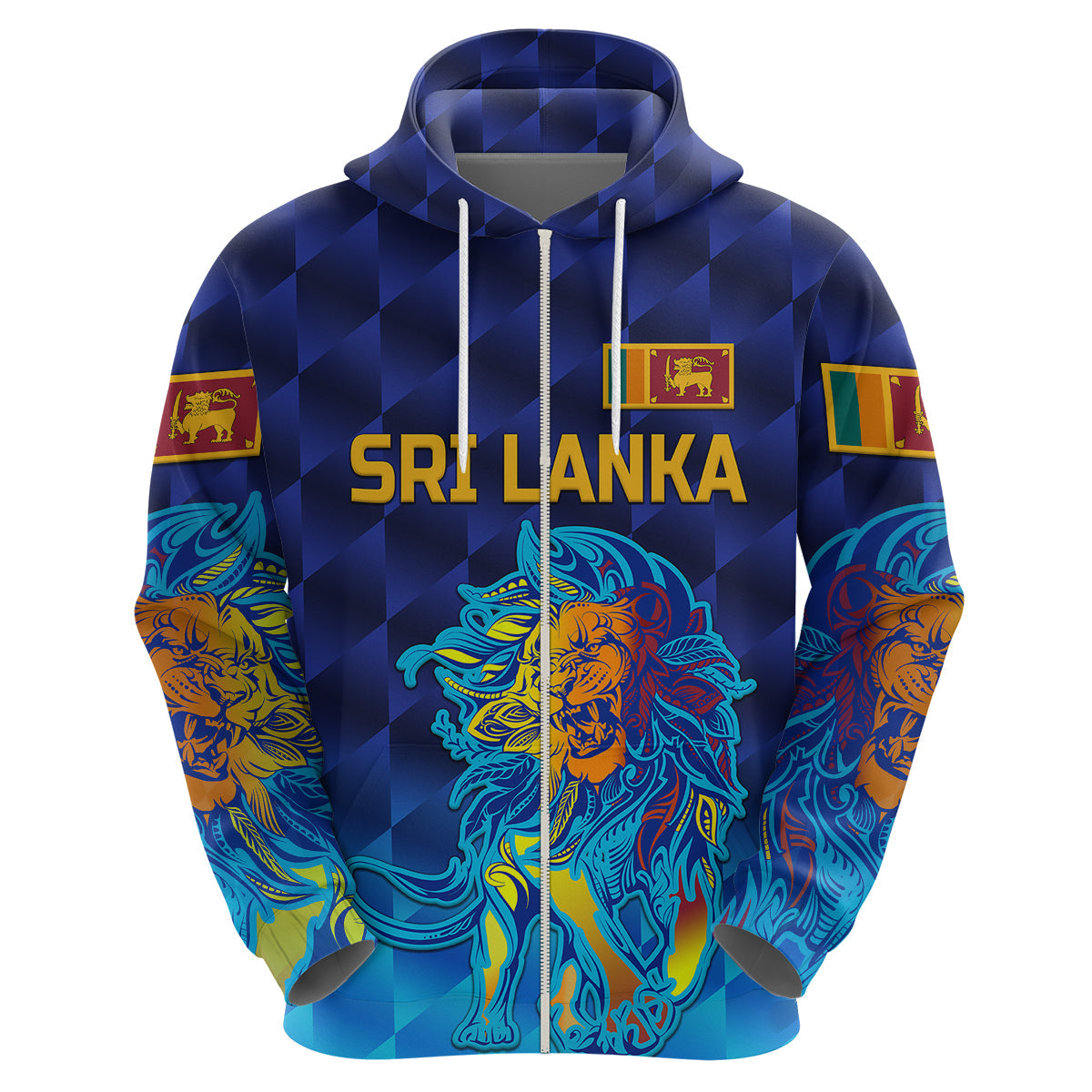 Custom Sri Lanka CrickeHoodie The Lions Pride Version Blue LT8