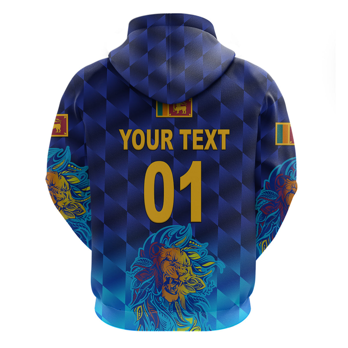 Custom Sri Lanka CrickeHoodie The Lions Pride Version Blue LT8