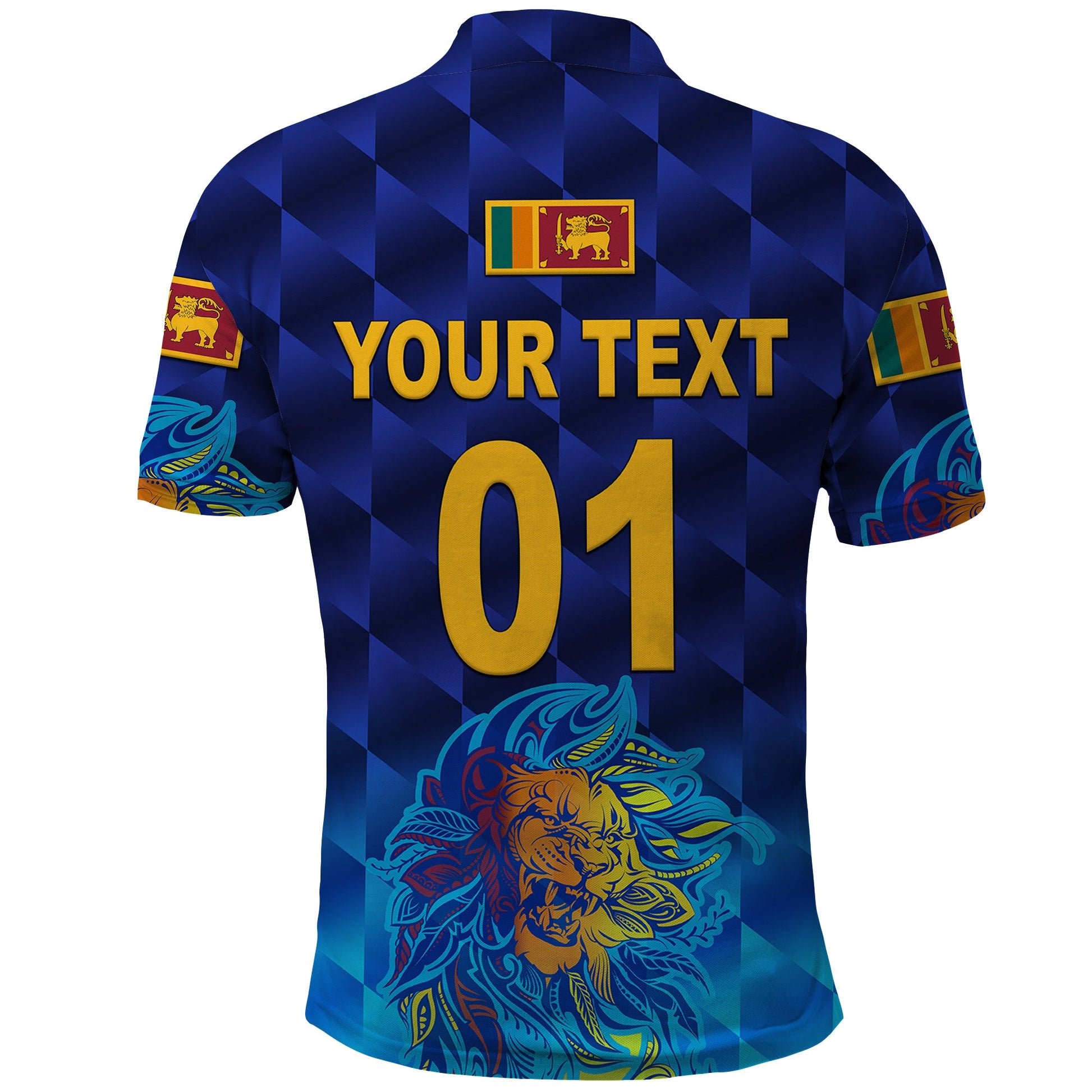 Custom Sri Lanka Cricket Polo Shirt The Lions Pride Version Blue LT8