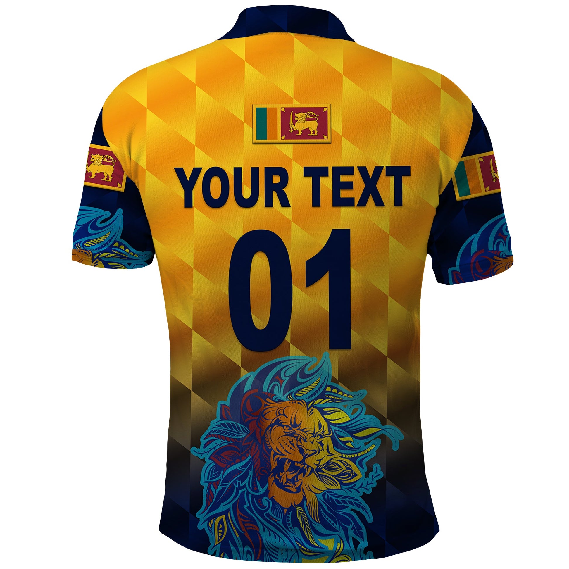 Custom Sri Lanka Cricket Polo Shirt The Lions Pride Version Yellow LT8