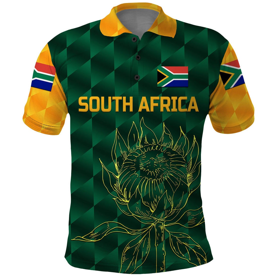 Custom South Africa Proteas Cricket Polo Shirt Simple Green LT8