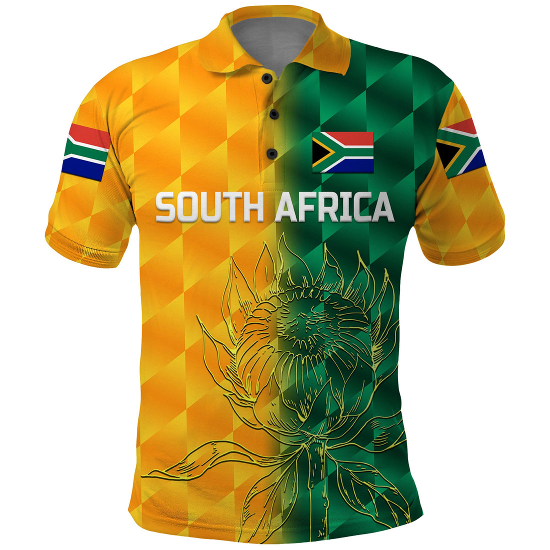 Custom South Africa Proteas Cricket Polo Shirt Simple Yellow LT8