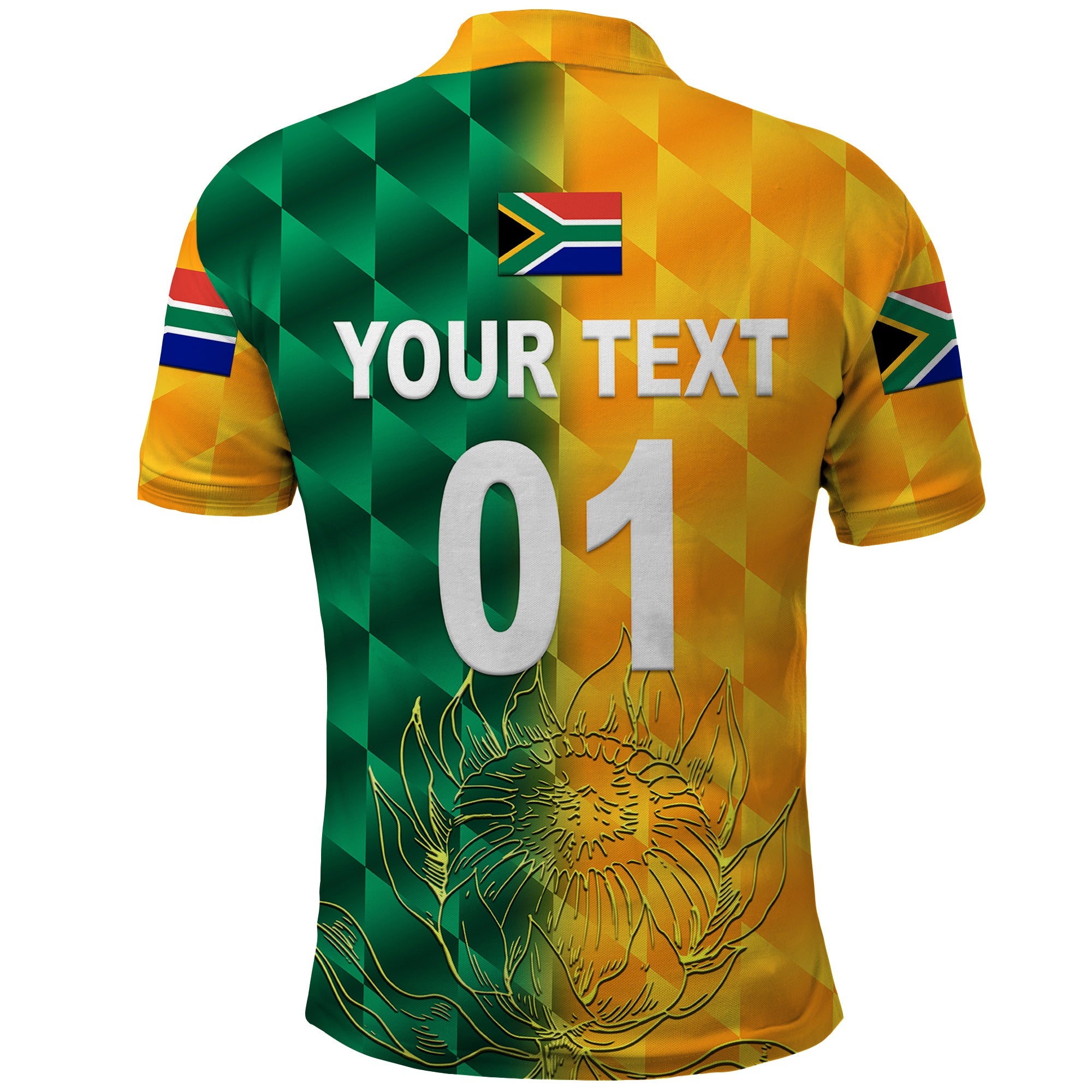 Custom South Africa Proteas Cricket Polo Shirt Simple Yellow LT8