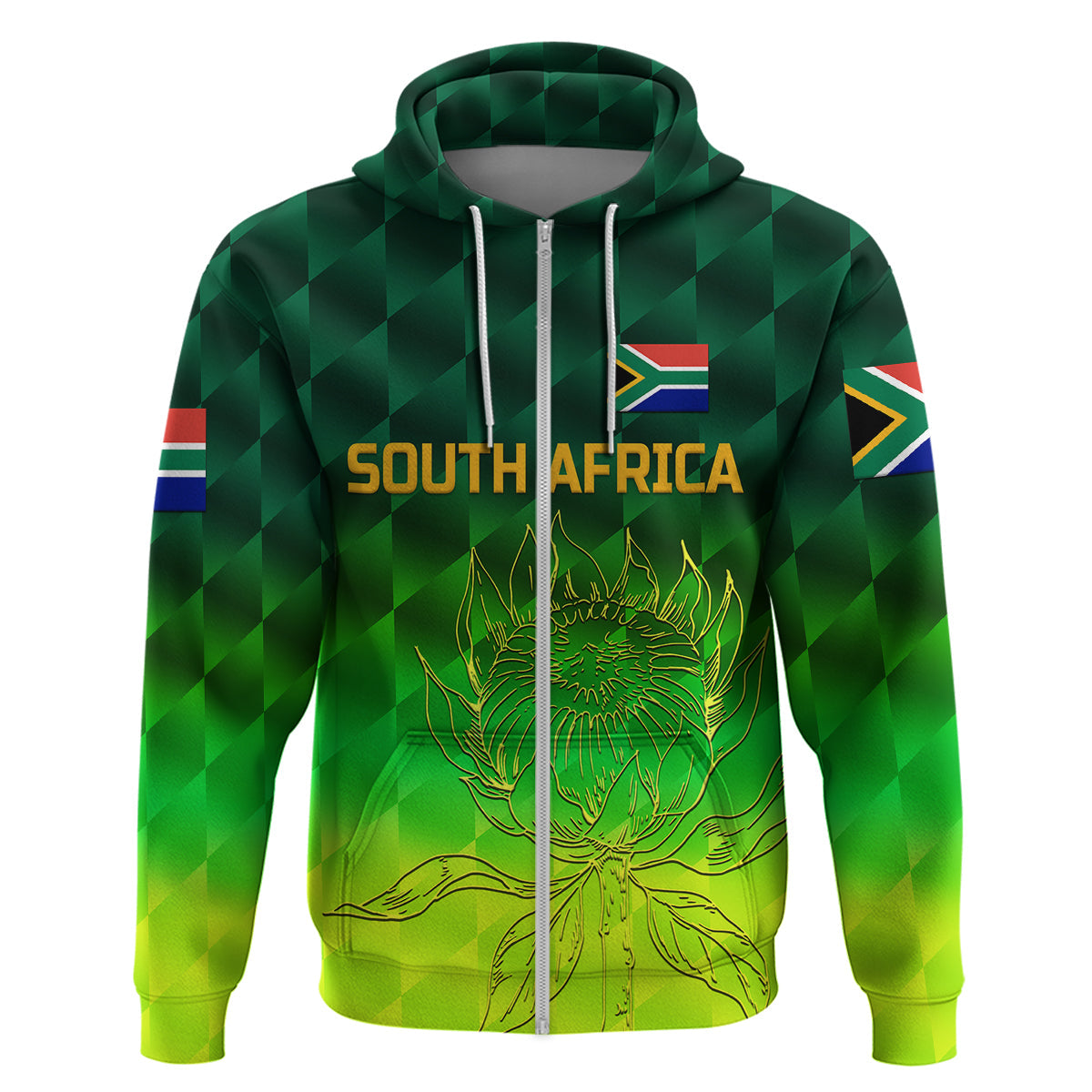 Custom South Africa Proteas CrickeHoodie Simple Gradient Green LT8