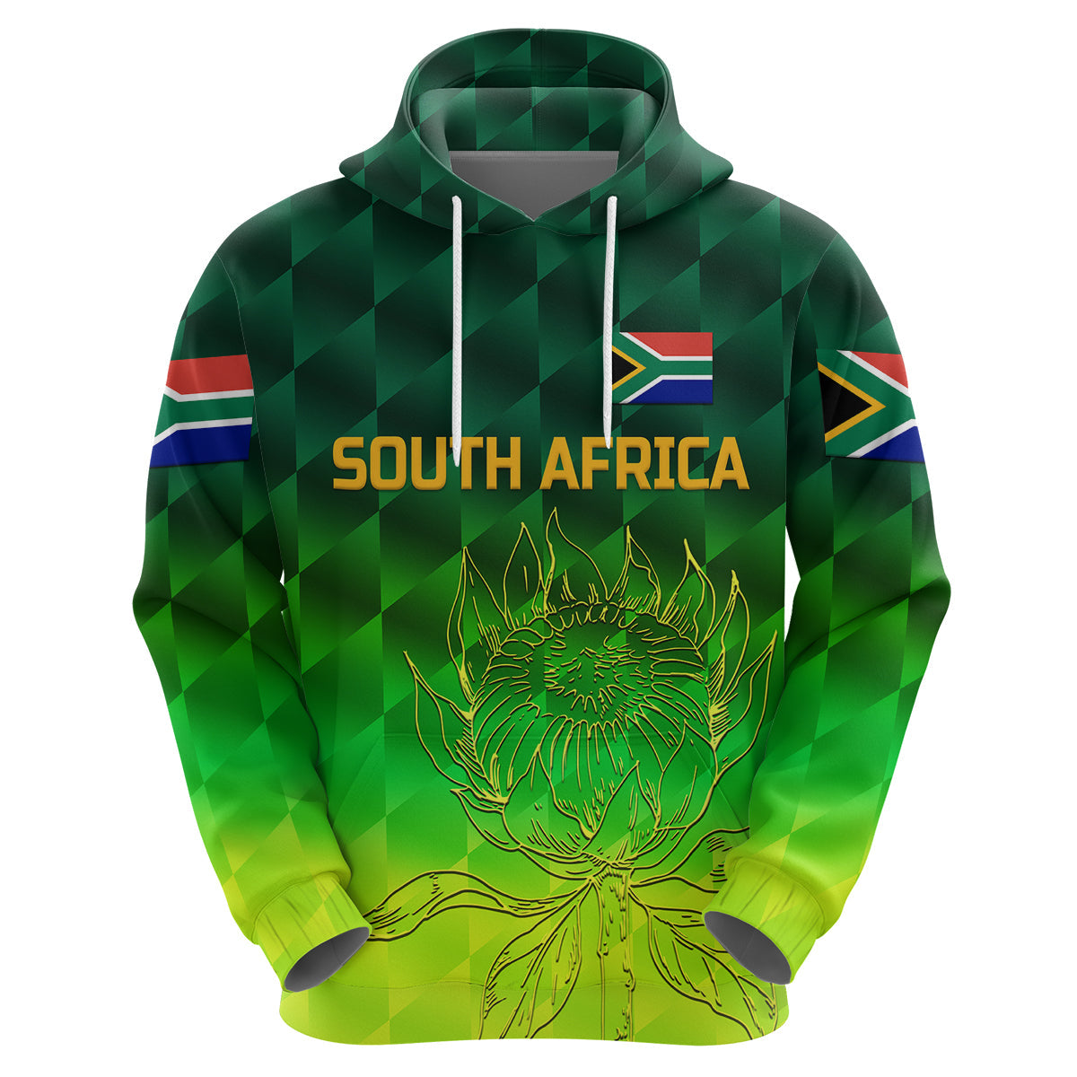 Custom South Africa Proteas CrickeHoodie Simple Gradient Green LT8