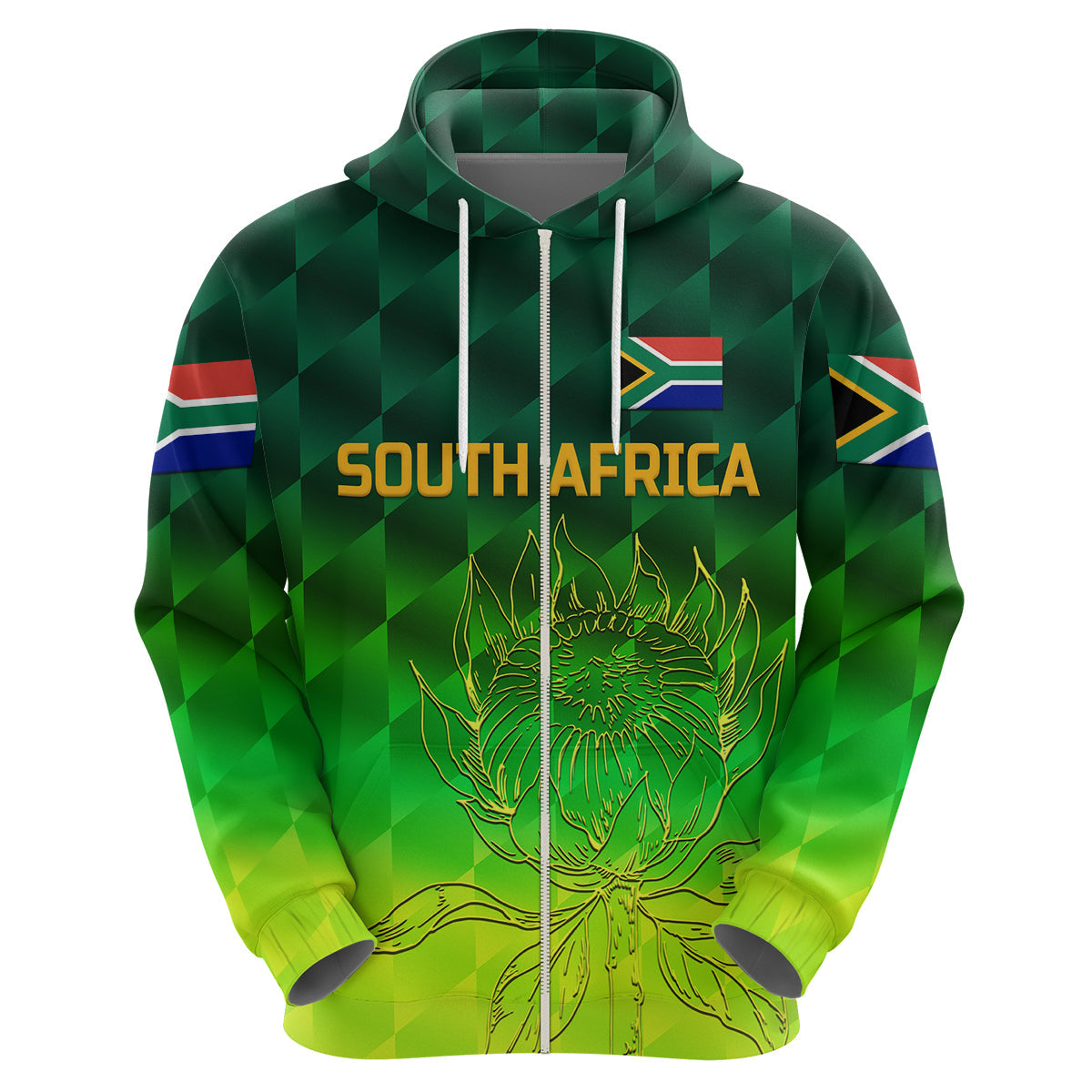 Custom South Africa Proteas CrickeHoodie Simple Gradient Green LT8