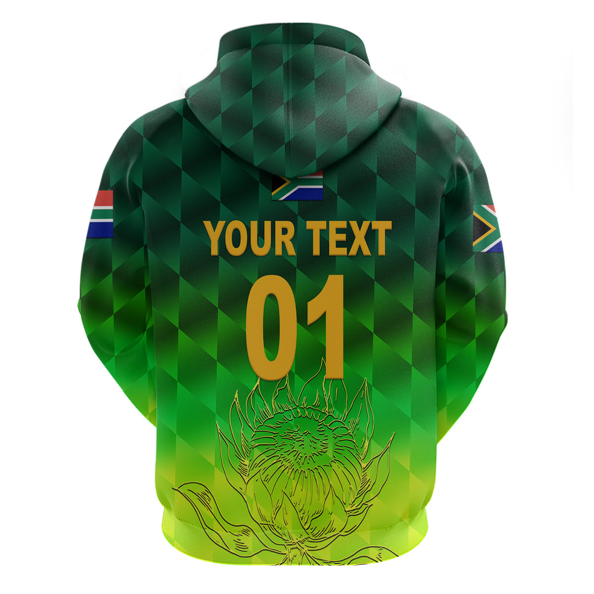 Custom South Africa Proteas CrickeHoodie Simple Gradient Green LT8