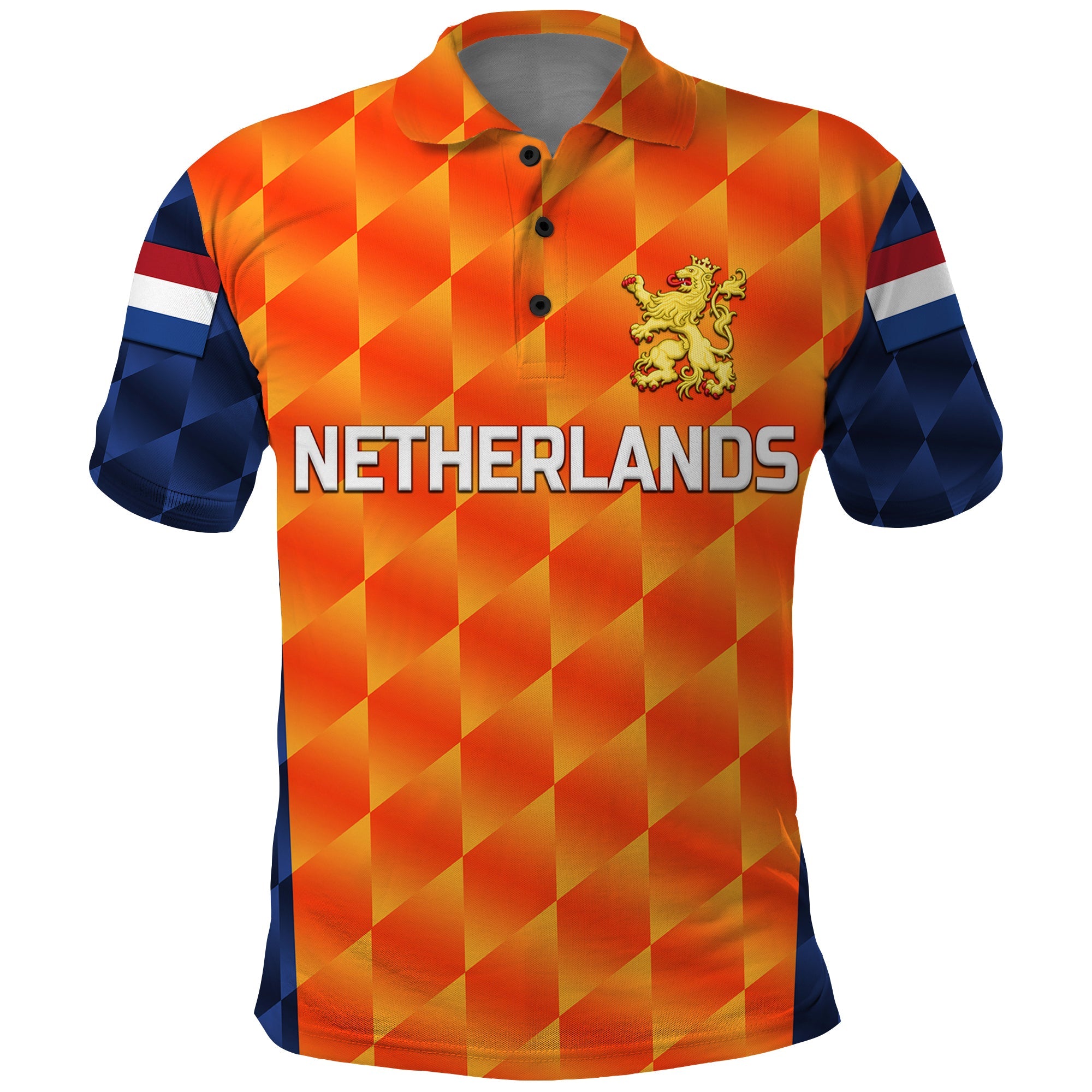 Custom Netherlands Cricket Polo Shirt Dutch Lion Unique Orange LT8