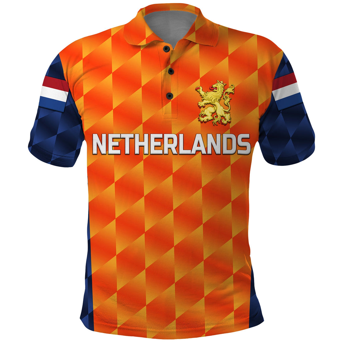 Custom Netherlands Cricket Polo Shirt Dutch Lion Unique Orange LT8