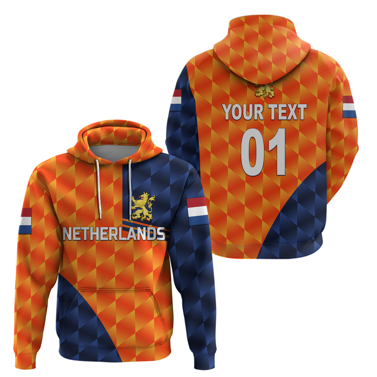 Custom Netherlands Cricket Dutch Lion Hoodie Pride Version Orange LT8