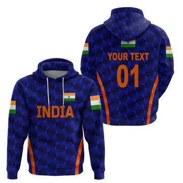 Custom India CrickeHoodie Men In Blue Unique Blue LT8