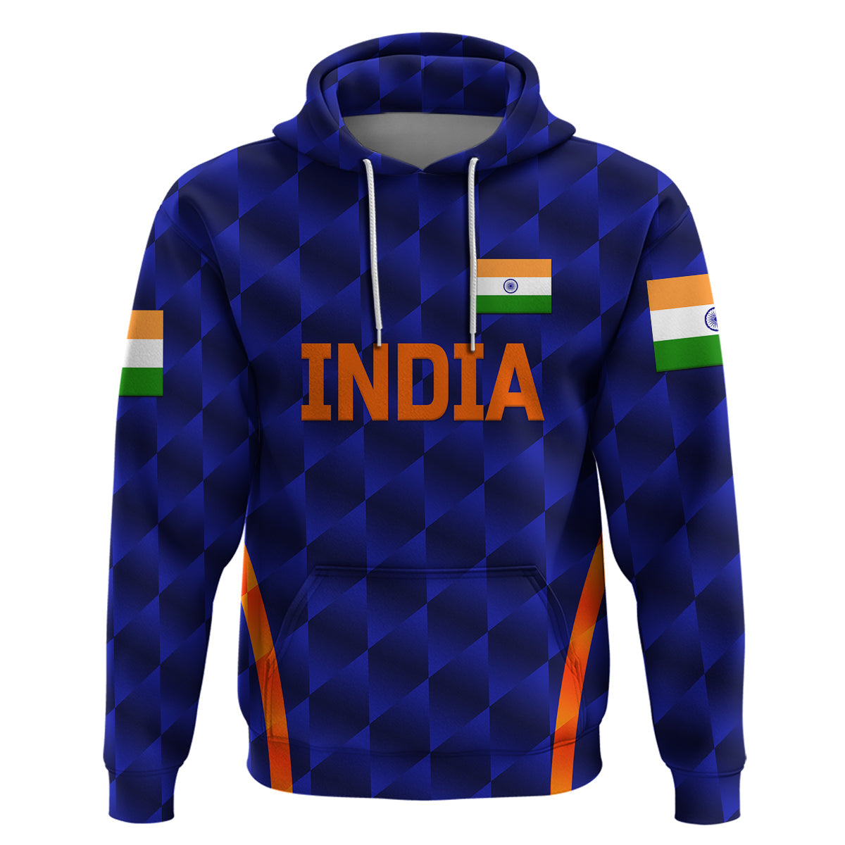 Custom India CrickeHoodie Men In Blue Unique Blue LT8