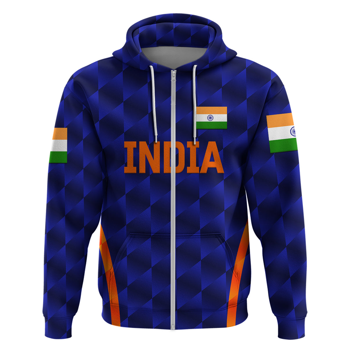 Custom India CrickeHoodie Men In Blue Unique Blue LT8