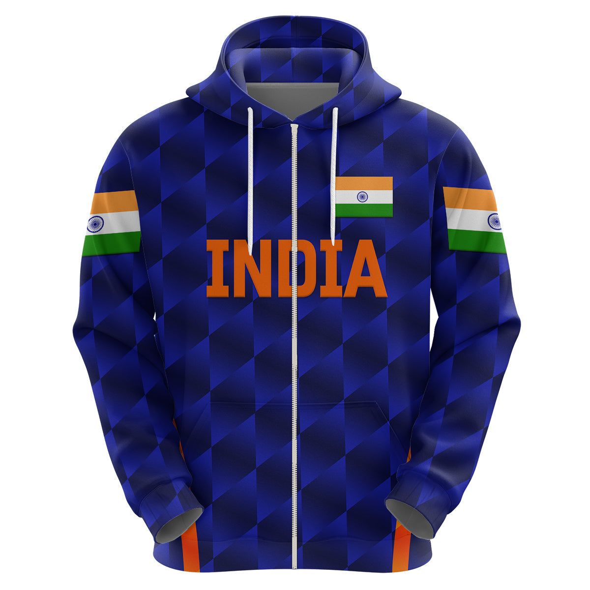 Custom India CrickeHoodie Men In Blue Unique Blue LT8