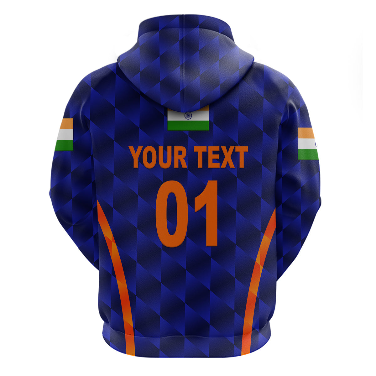 Custom India CrickeHoodie Men In Blue Unique Blue LT8
