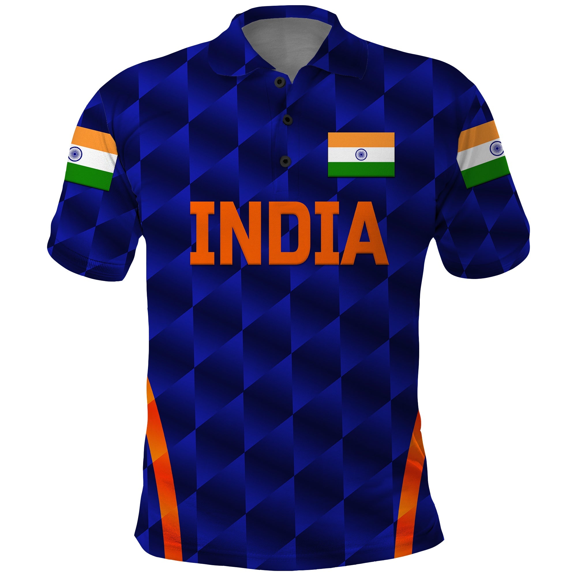 Custom India Cricket Polo Shirt Men In Blue Unique Blue LT8