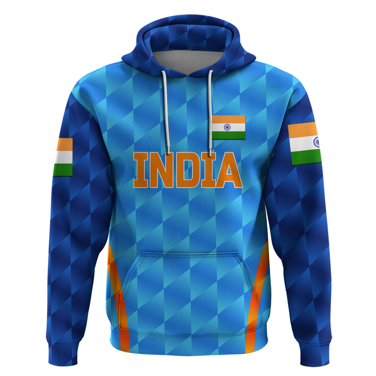 Custom India CrickeHoodie Men In Blue Unique Light Blue LT8