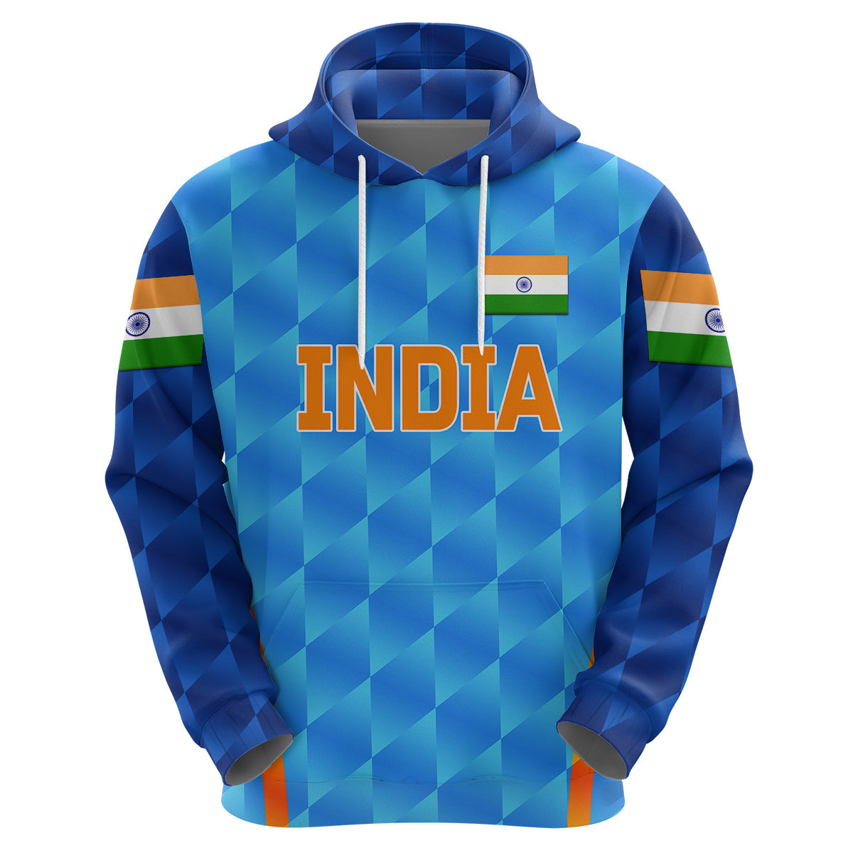 Custom India CrickeHoodie Men In Blue Unique Light Blue LT8