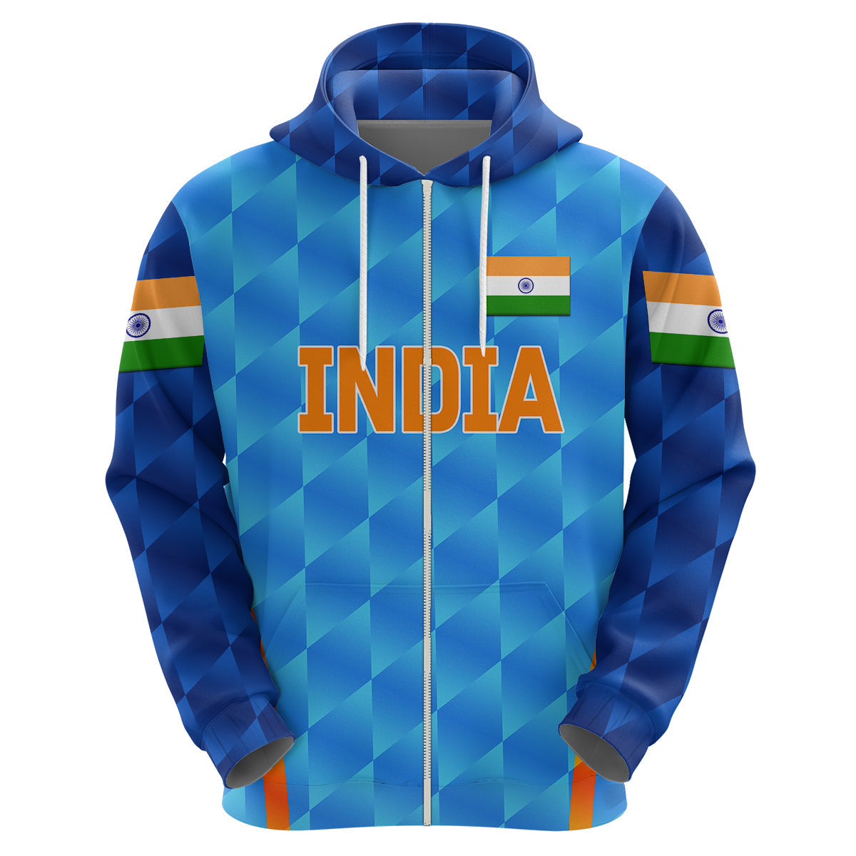 Custom India CrickeHoodie Men In Blue Unique Light Blue LT8