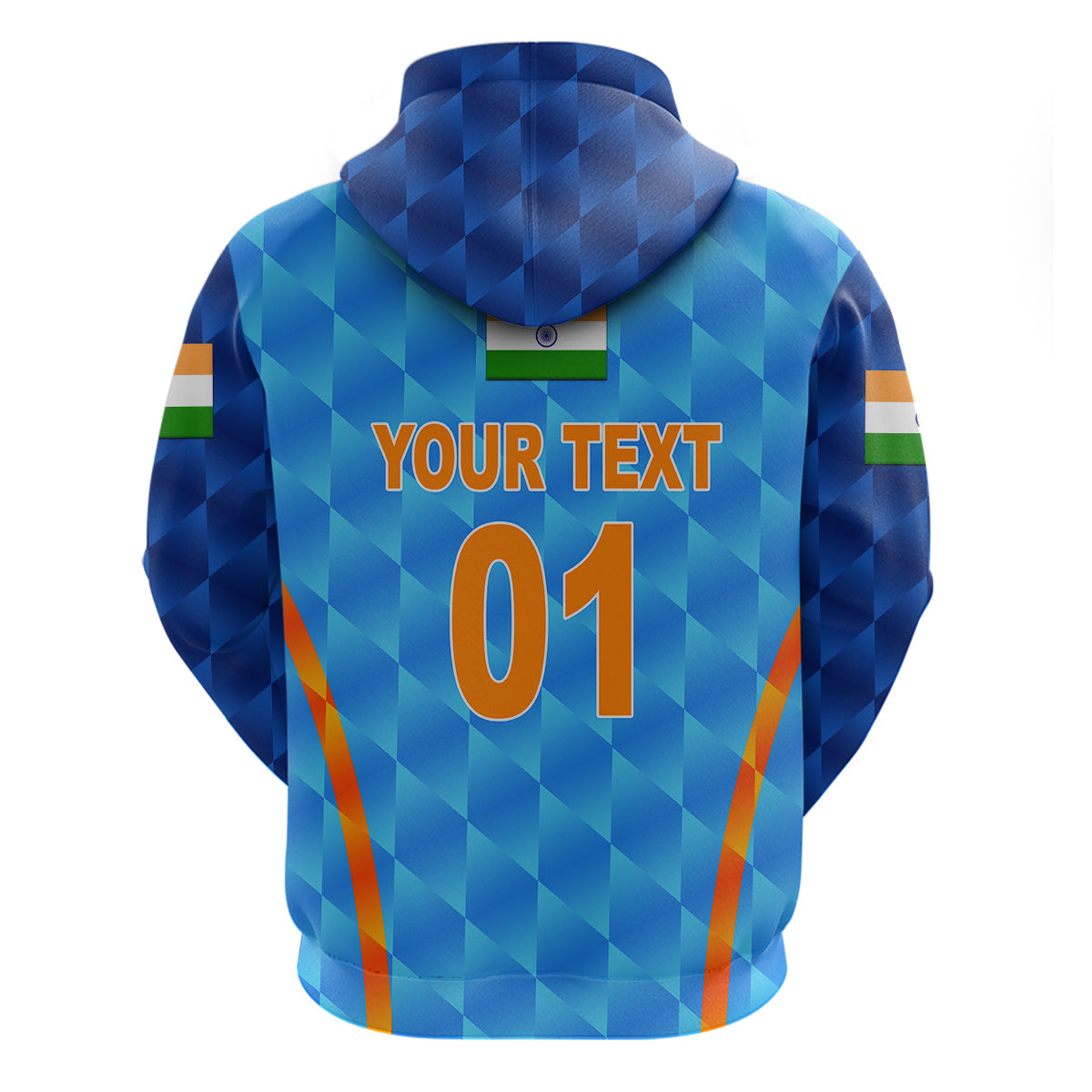 Custom India CrickeHoodie Men In Blue Unique Light Blue LT8