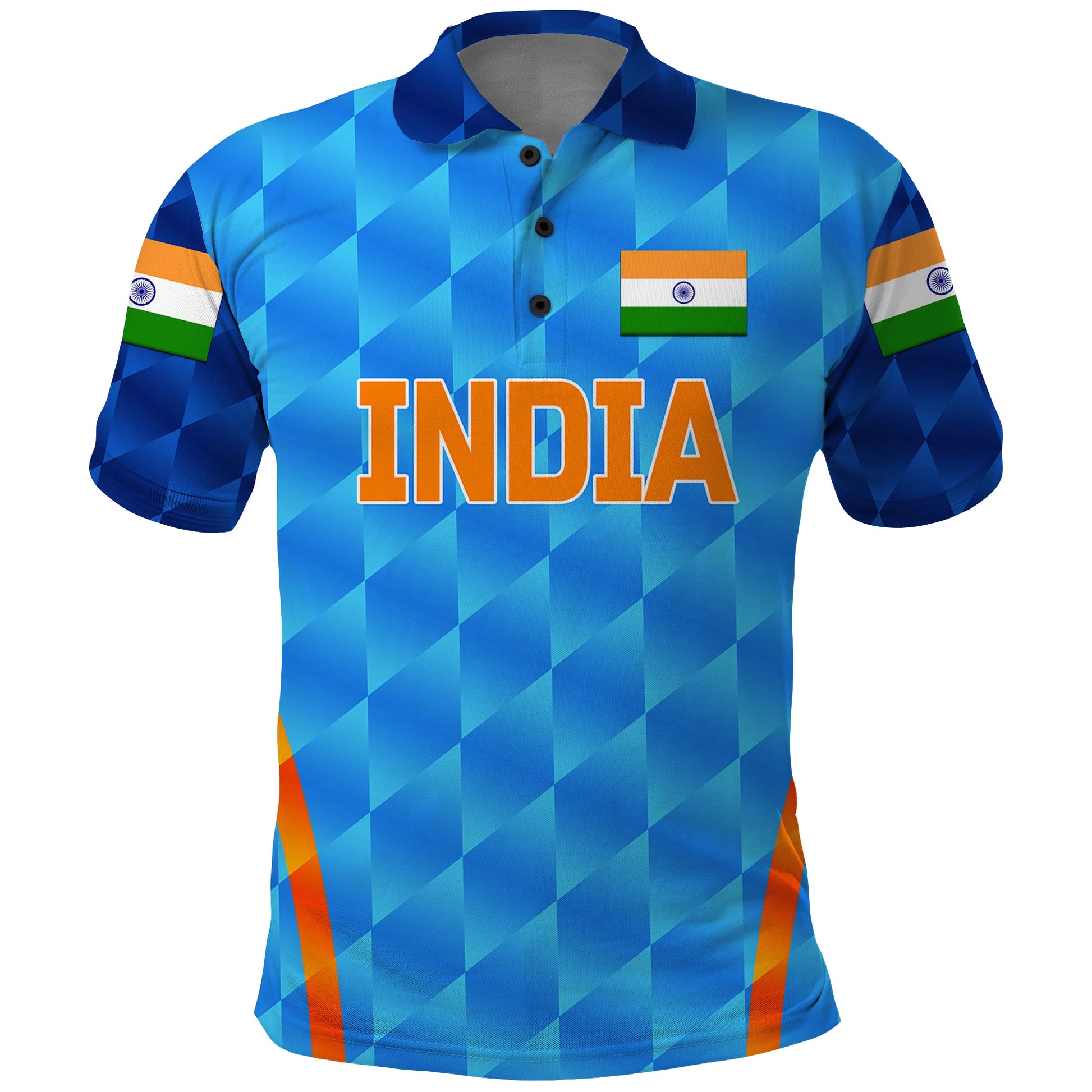 Custom India Cricket Polo Shirt Men In Blue Unique Light Blue LT8
