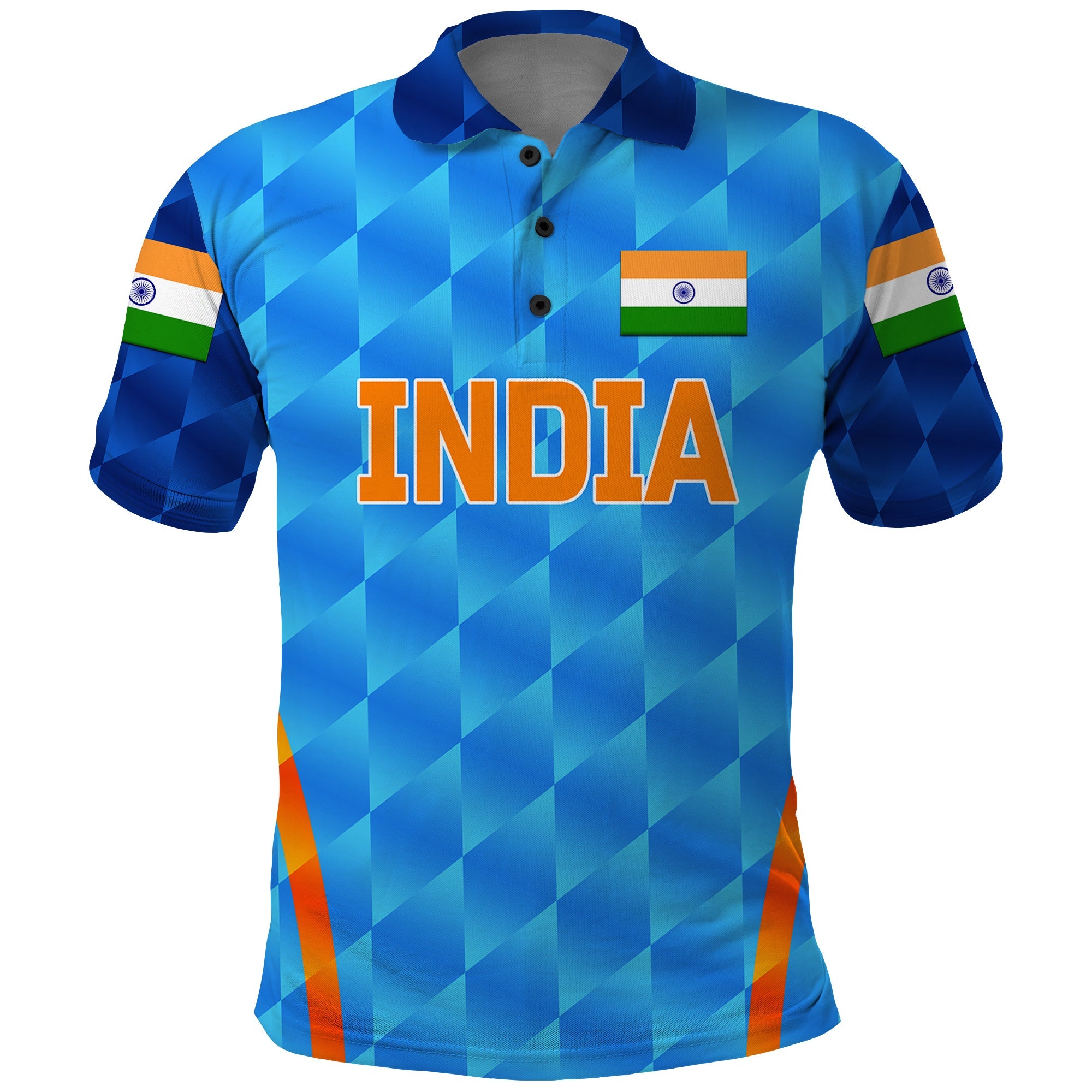Custom India Cricket Polo Shirt Men In Blue Unique Light Blue LT8