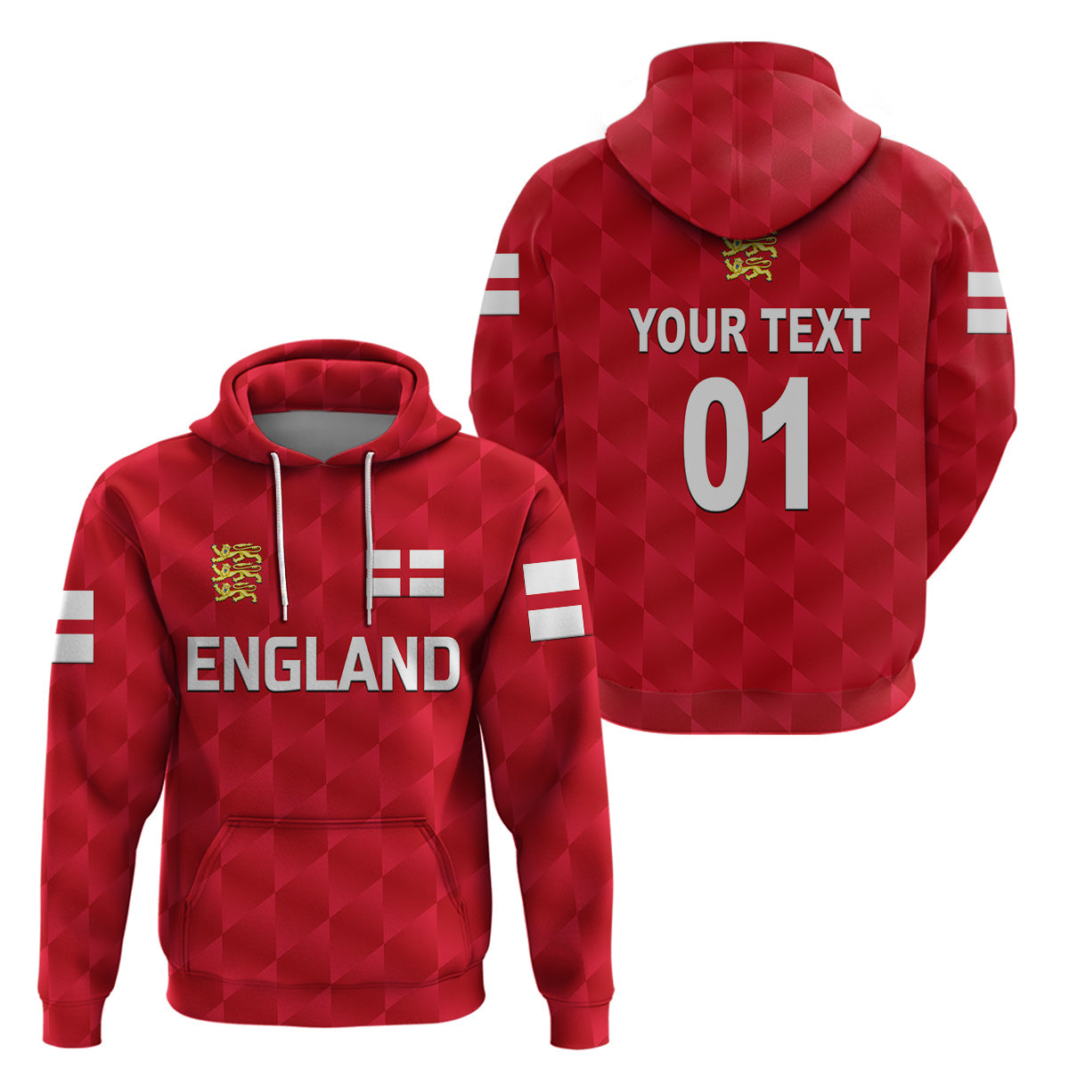 Custom England CrickeHoodie Unique Red LT8