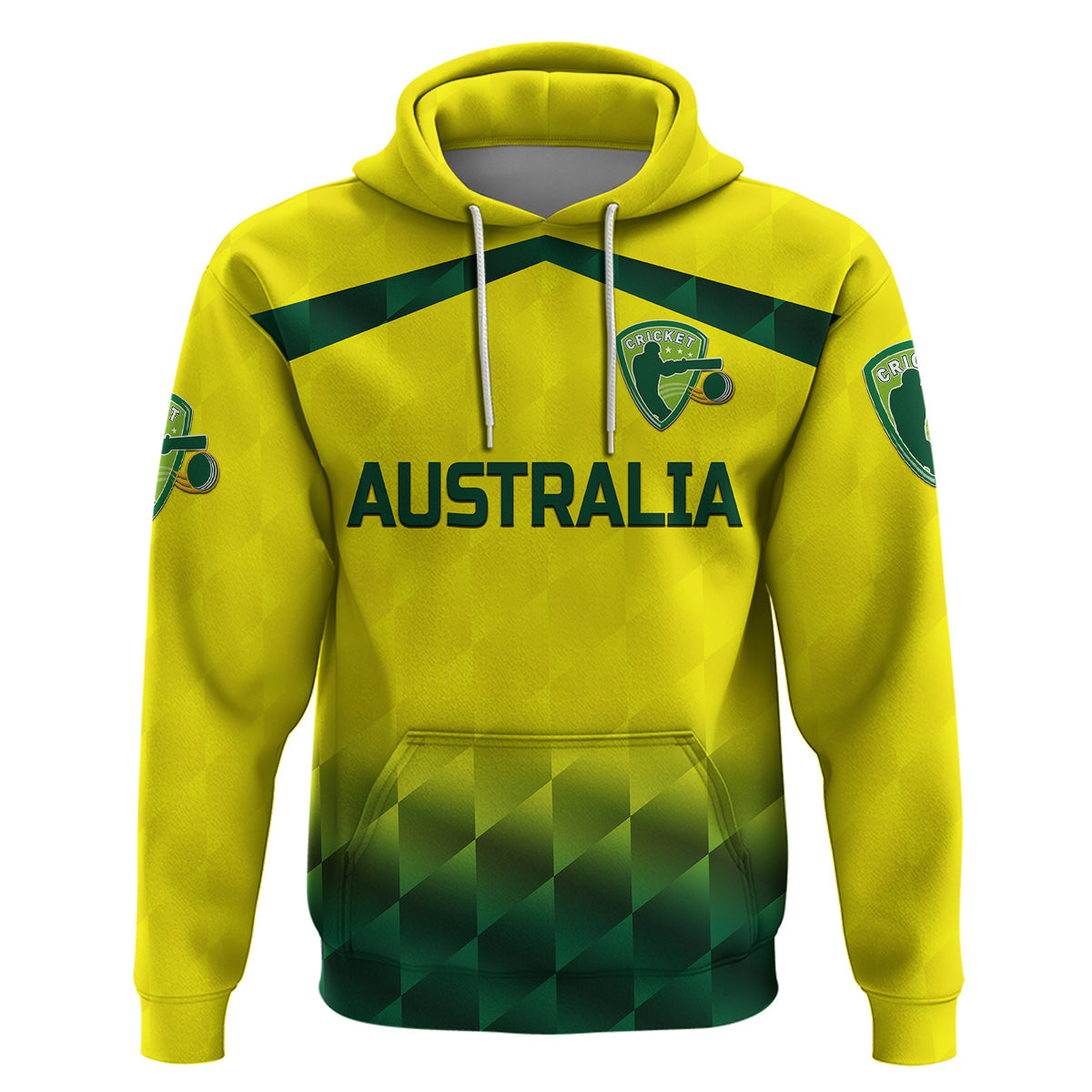 Custom Australia CrickeHoodie Aussie Unique Gradient Yellow Vibes LT8
