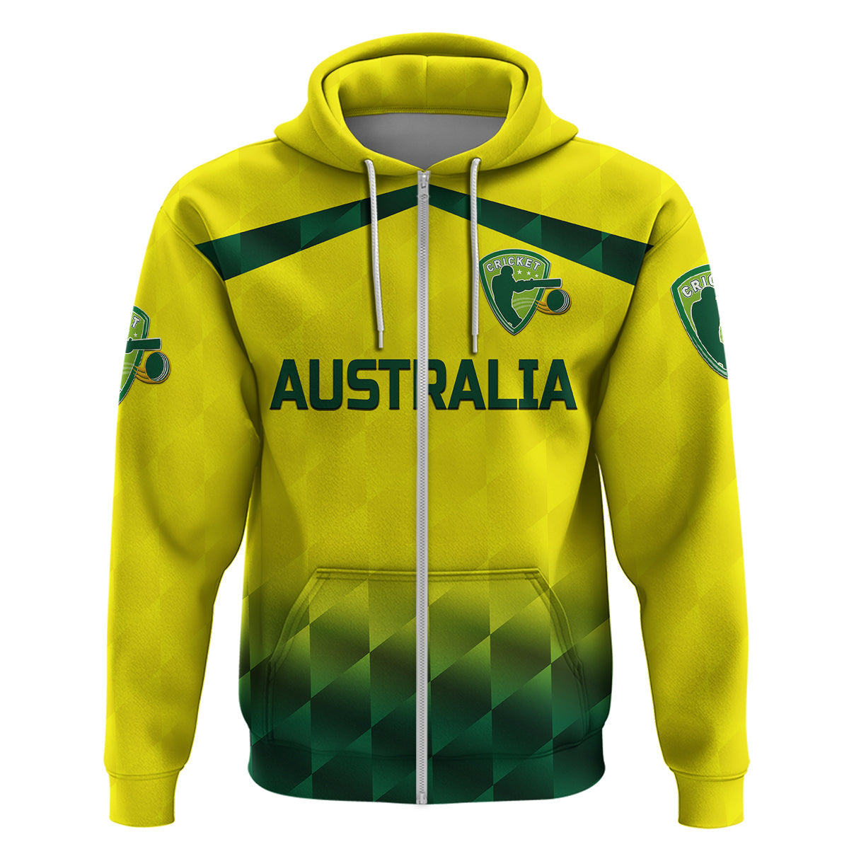 Custom Australia CrickeHoodie Aussie Unique Gradient Yellow Vibes LT8