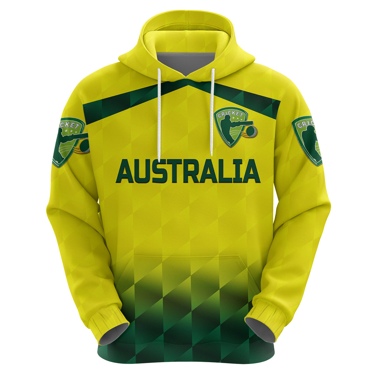 Custom Australia CrickeHoodie Aussie Unique Gradient Yellow Vibes LT8