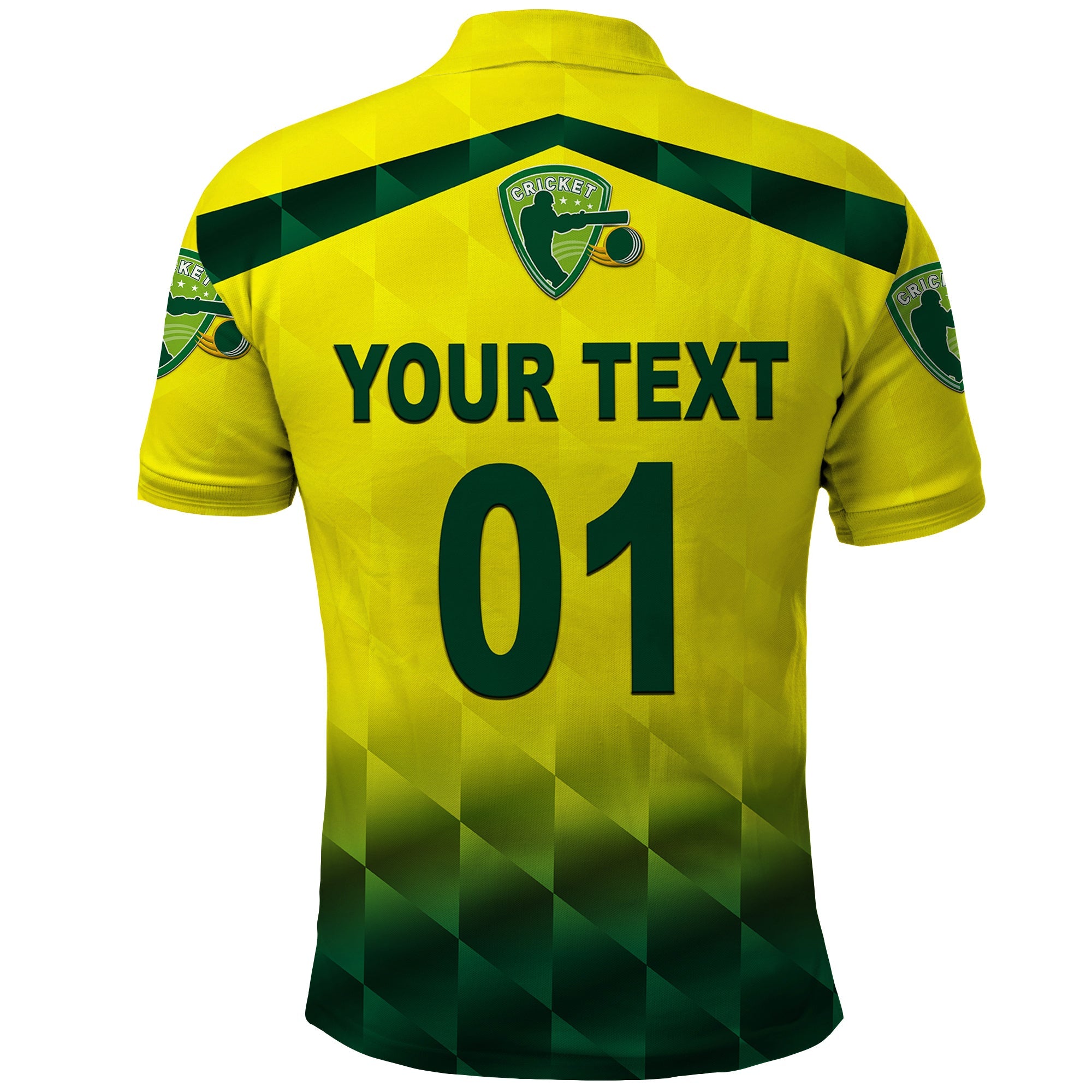 Custom Australia Cricket Polo Shirt Aussie Unique Gradient Yellow Vibes LT8