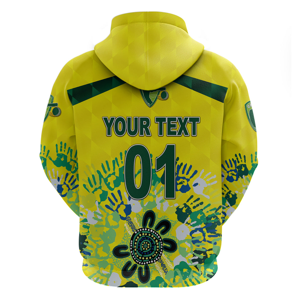 Custom Australia CrickeHoodie Aboriginal Style Unique Yellow LT8