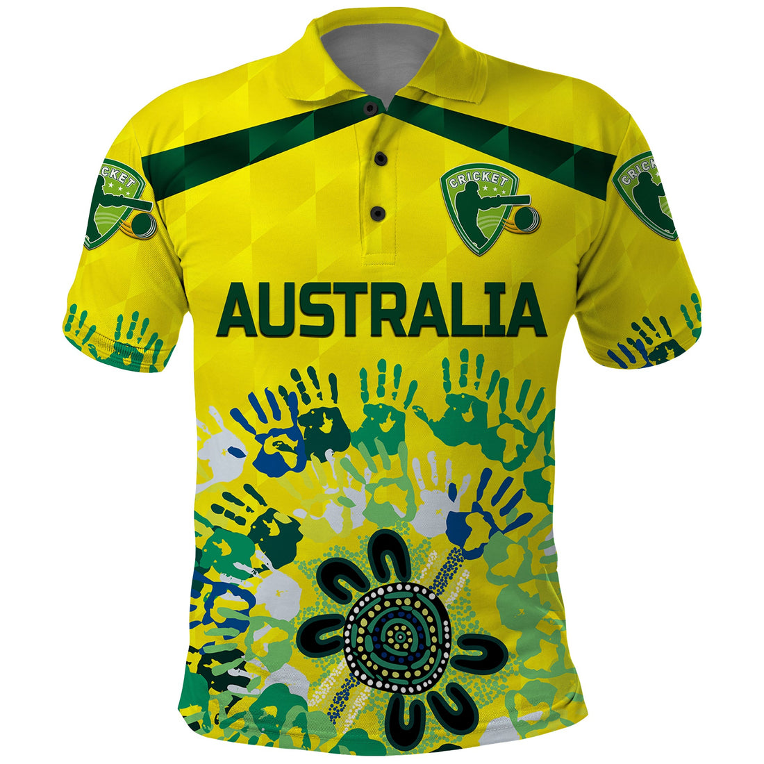 Custom Australia Cricket Polo Shirt Aboriginal Style Unique Yellow LT8