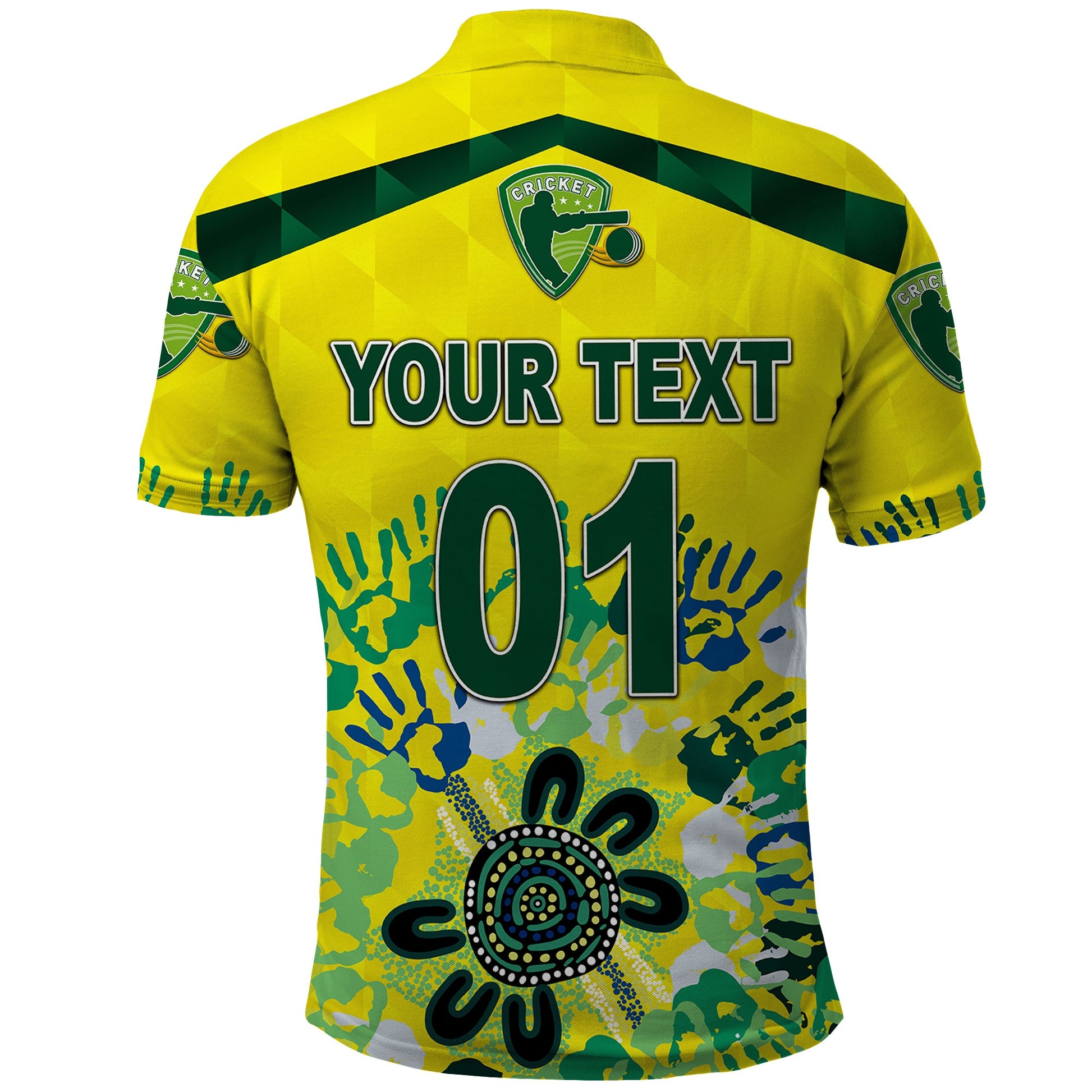 Custom Australia Cricket Polo Shirt Aboriginal Style Unique Yellow LT8