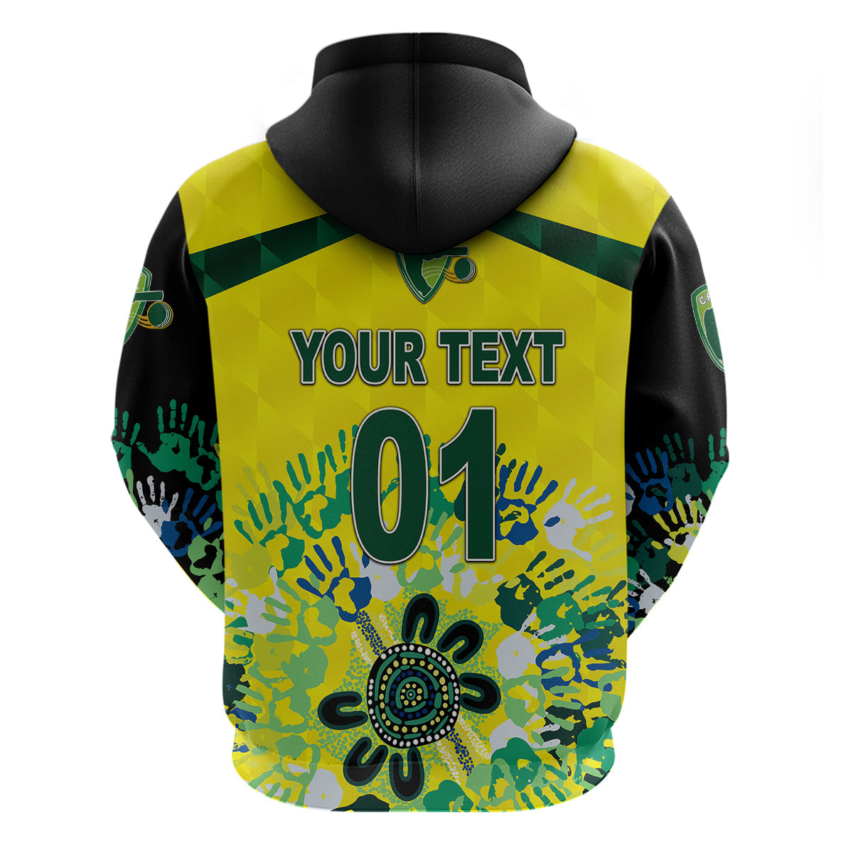 Custom Australia CrickeHoodie Aboriginal Style Unique Black LT8