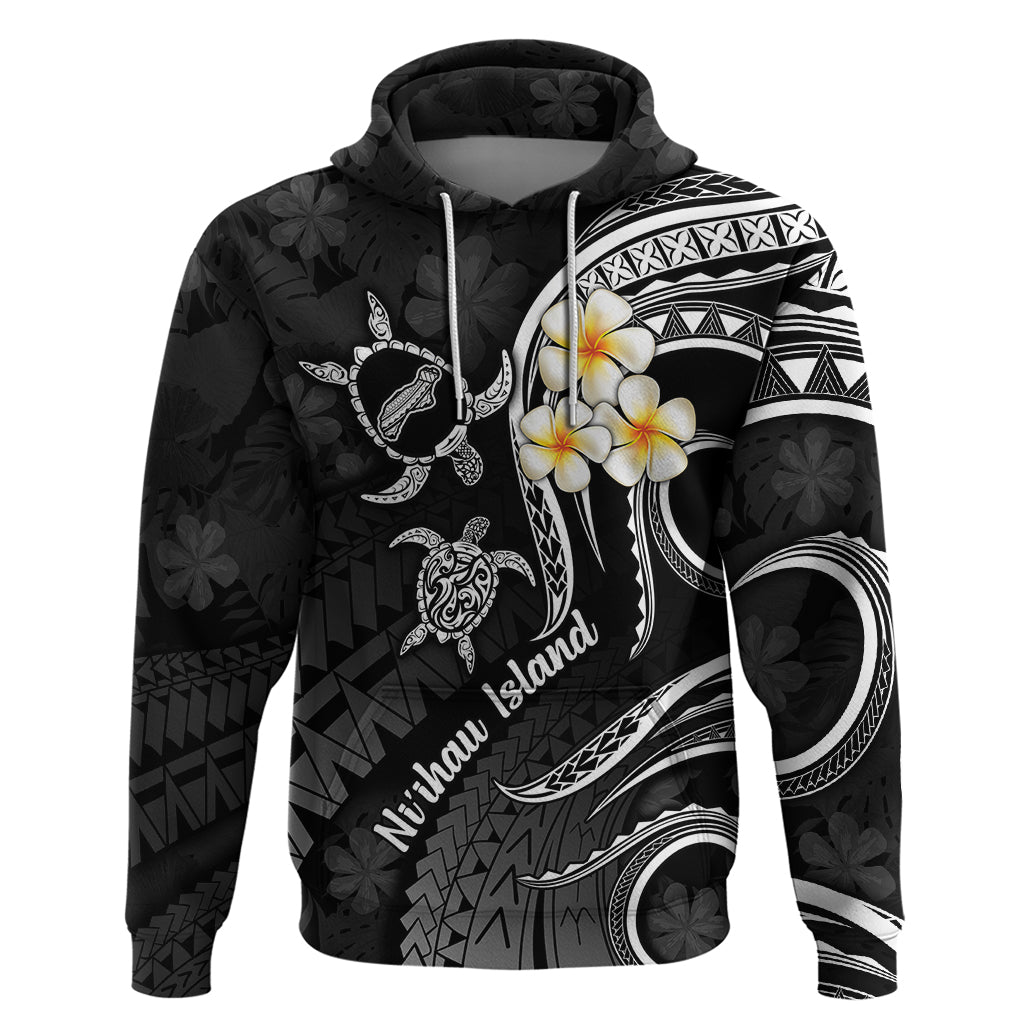 Polynesian Hawaii Hoodie Niihau Islands with Pacific Plumeria White Vibe LT9
