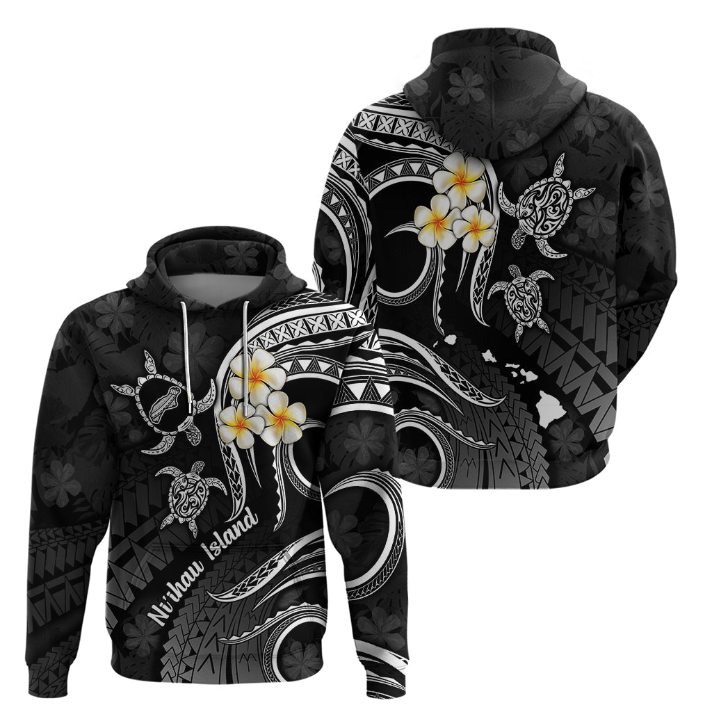 Polynesian Hawaii Hoodie Niihau Islands with Pacific Plumeria White Vibe LT9